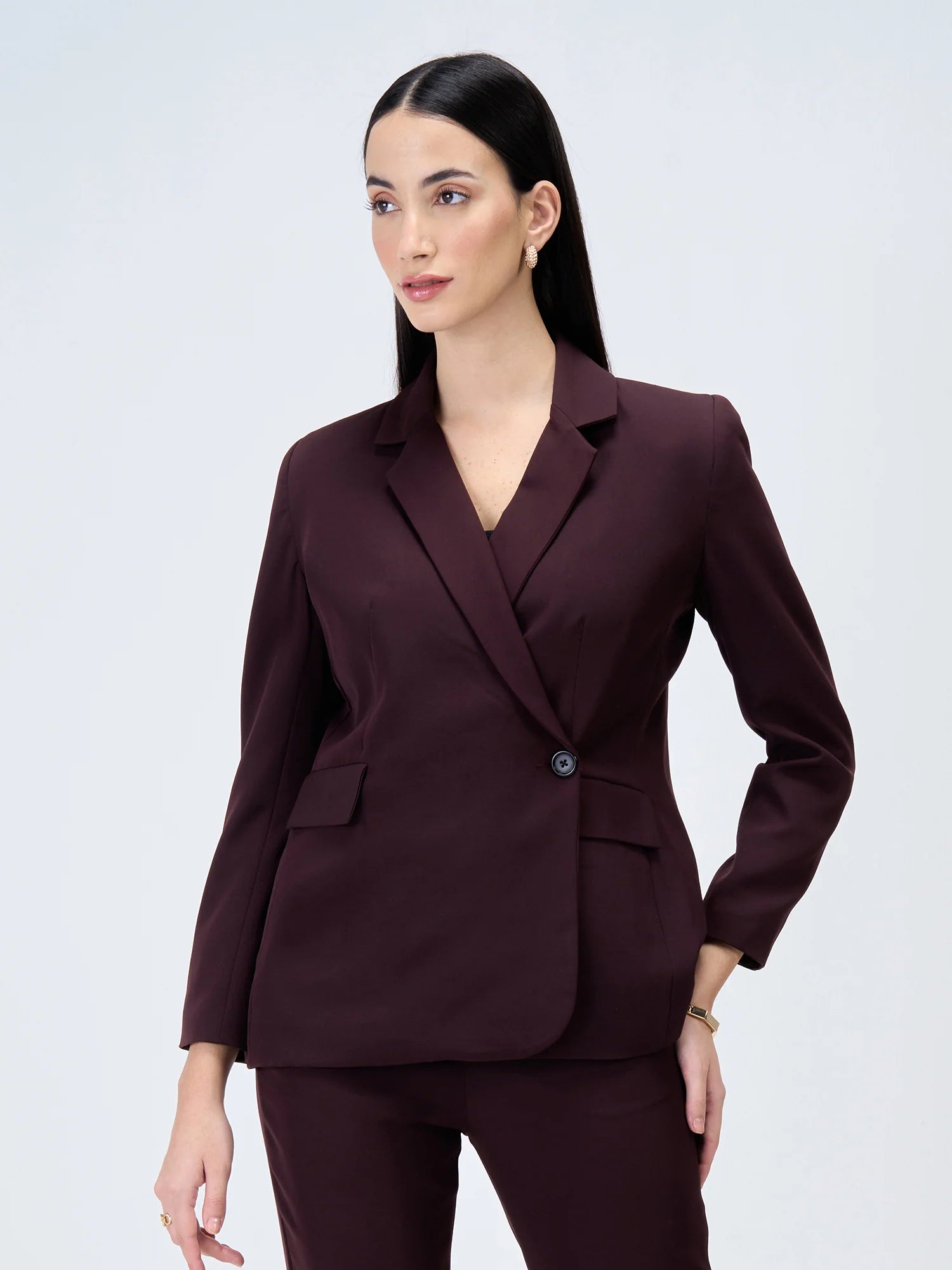 Buy Regal Single Breasted Blazer-Dark Brown Color Blazers for Women  SALT Attire
