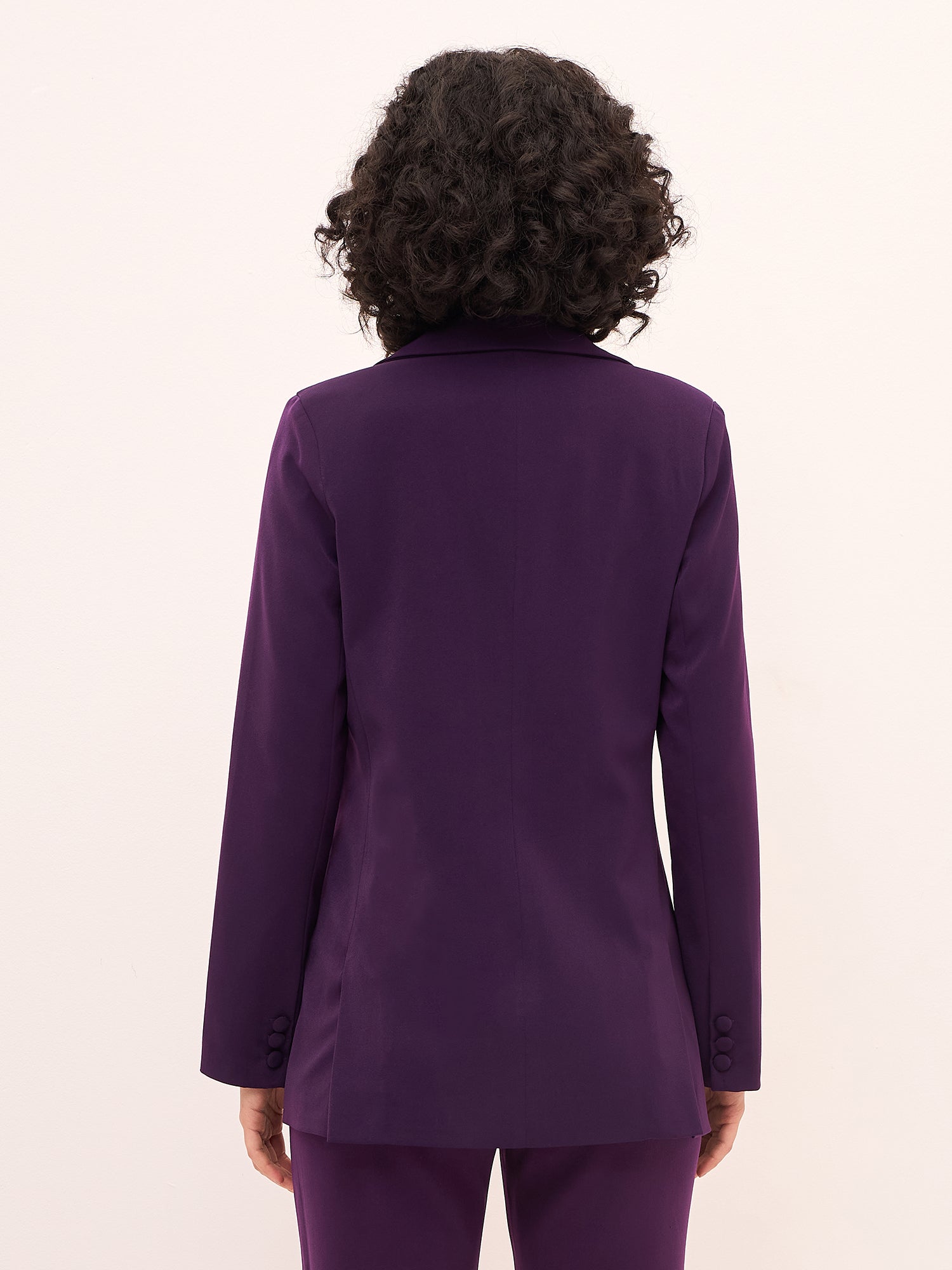 Meryl Asymmetric Single Breasted Blazer-Purple