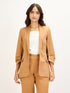 Spunky-Biscuit Brown Ruched Sleeve Blazer - Biscuit Brown