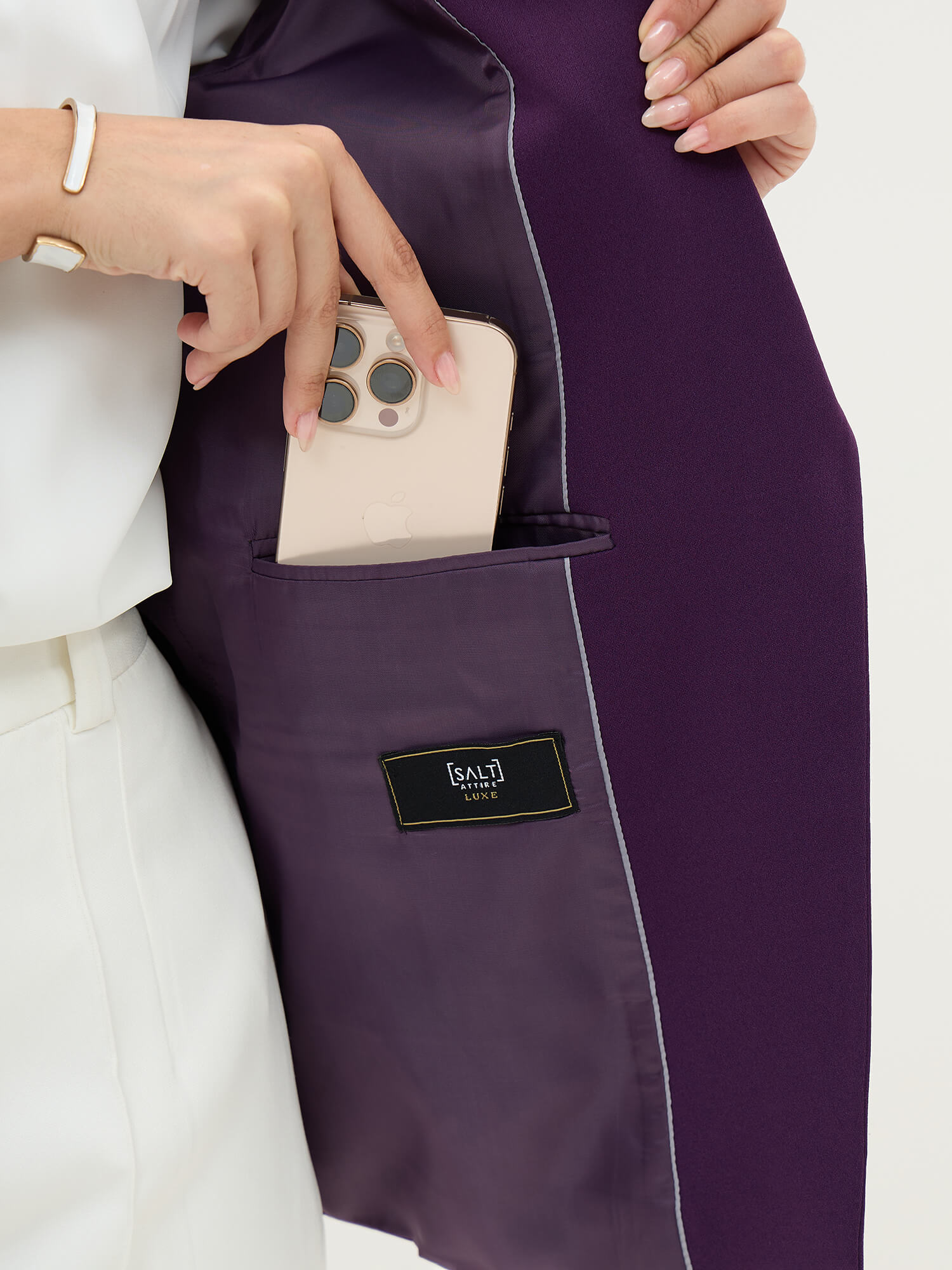 Ecuador Rolled-Up Sleeves Blazer-Purple