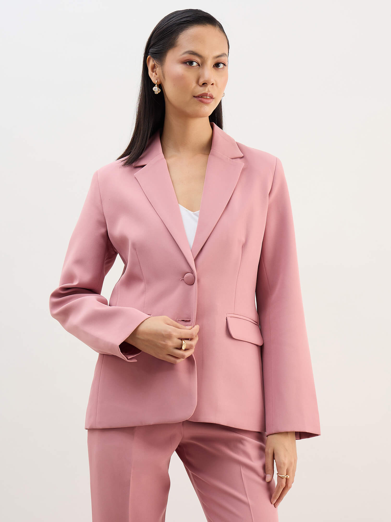 Sincere Single Breasted Blazer-Dusty Pink - SALT Attire