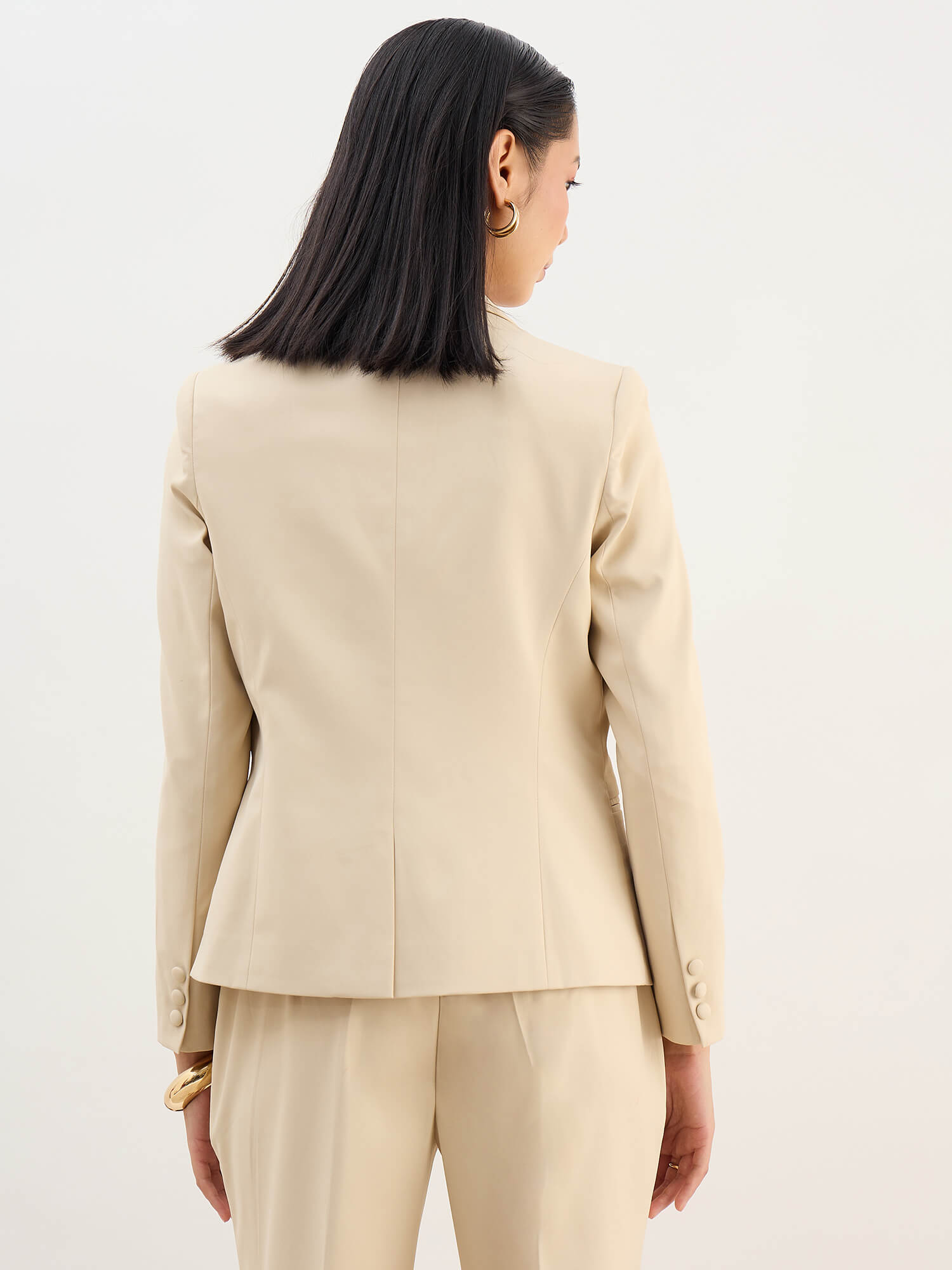 Grace Single Breasted Blazer-Ivory
