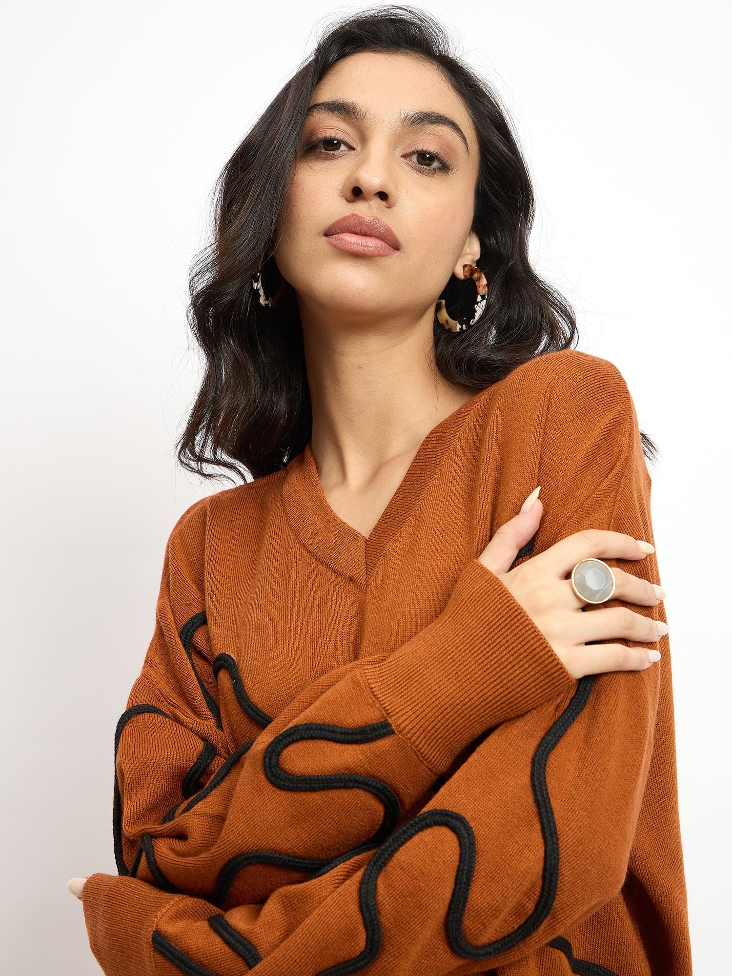 Scribble Applique Co-Ord Set - Rust