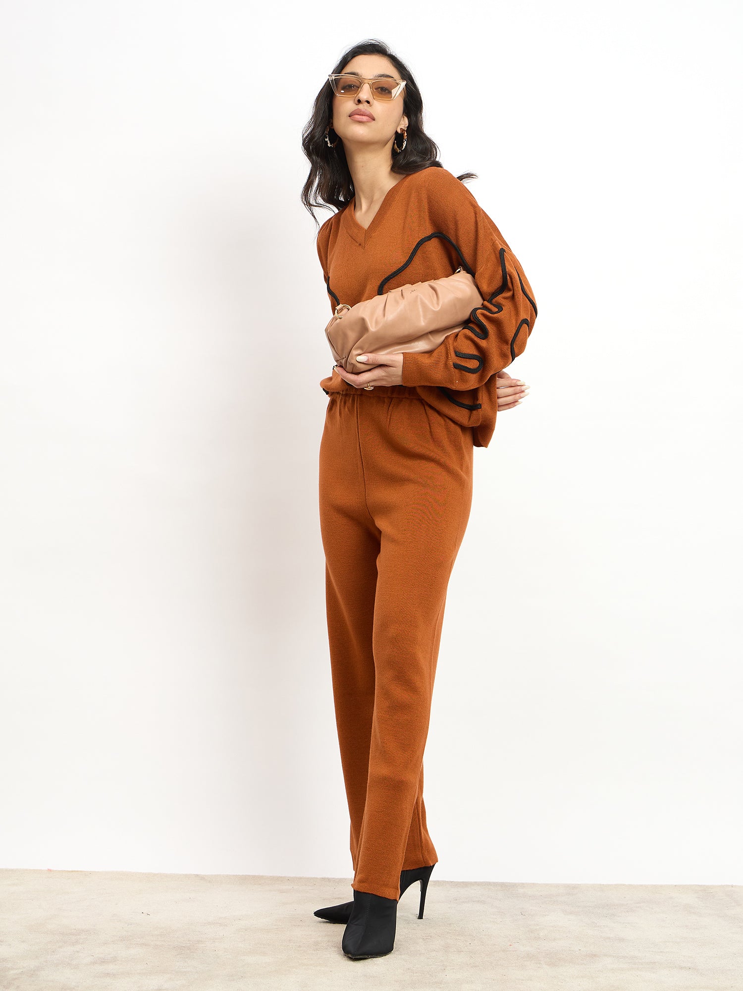 Scribble Applique Co-Ord Set - Rust