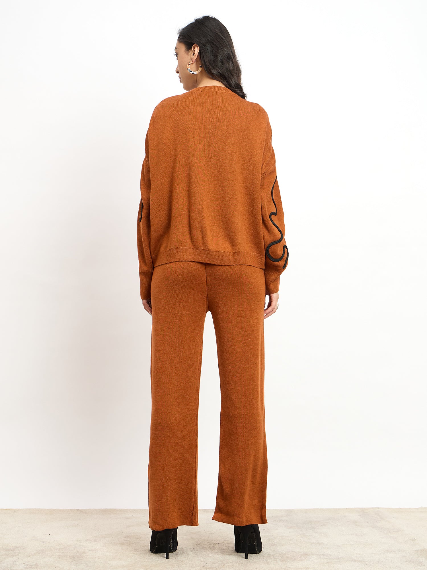 Scribble Applique Co-Ord Set - Rust