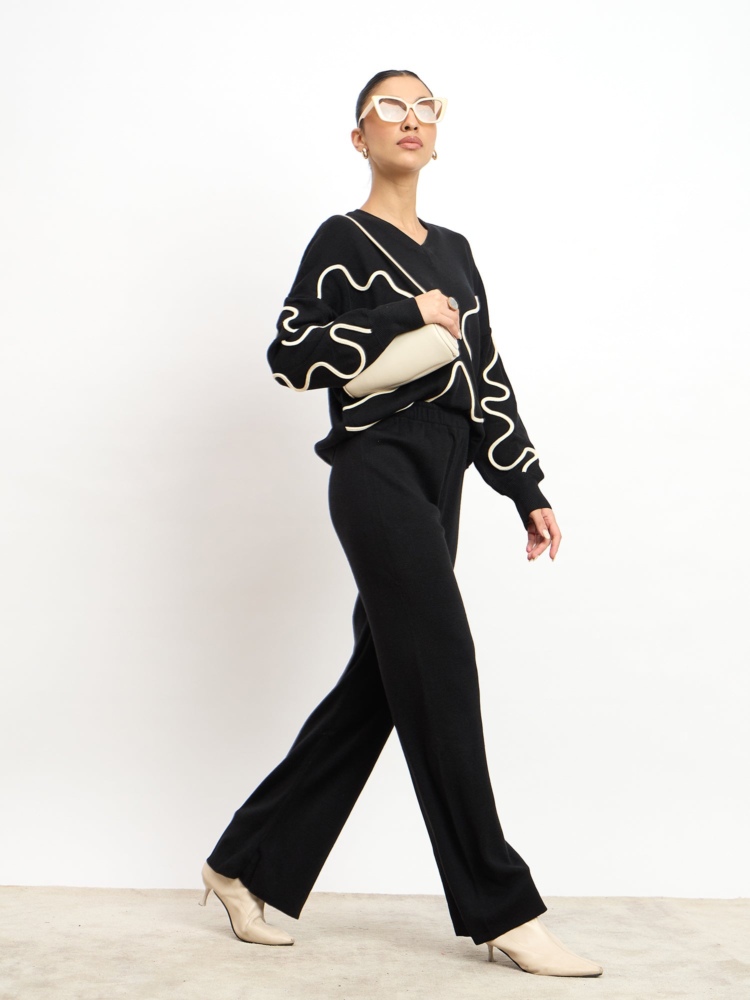 Scribble Co-Ord Set Appliqué Co-Ord Set - Black