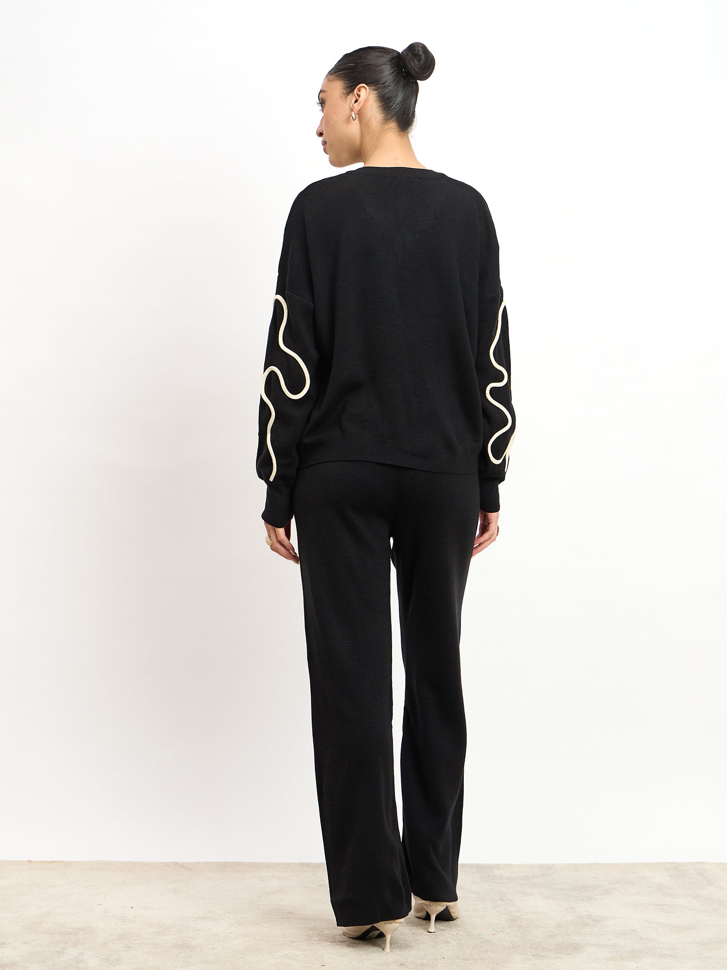 Scribble Co-Ord Set Appliqué Co-Ord Set - Black