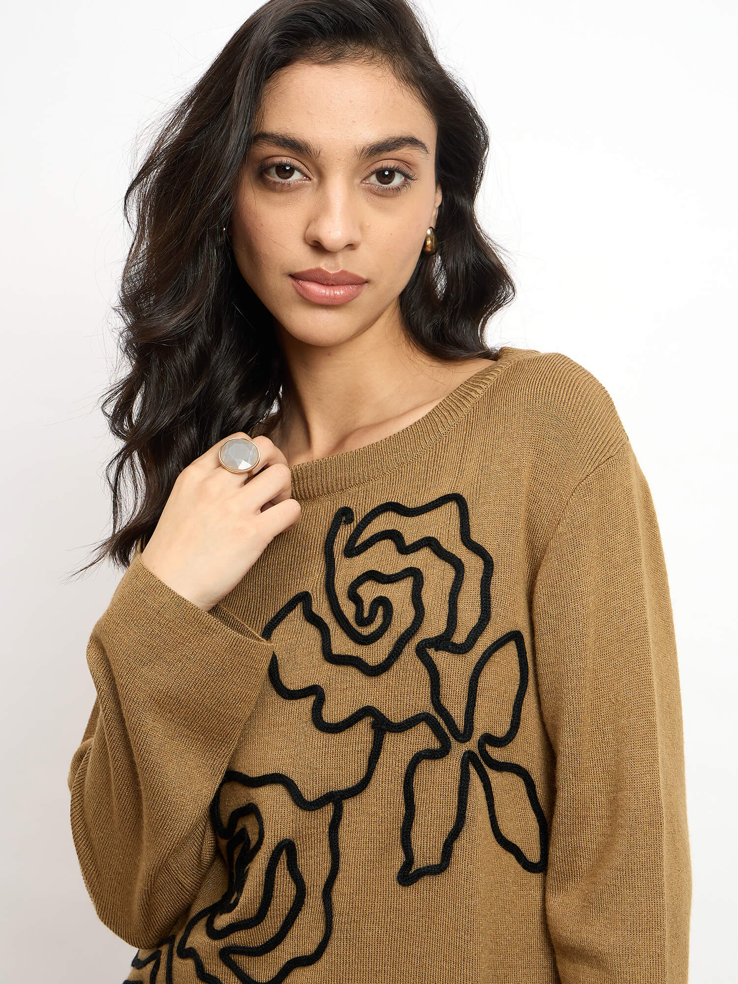 Liana Applique Co-Ord Set - Khakhi