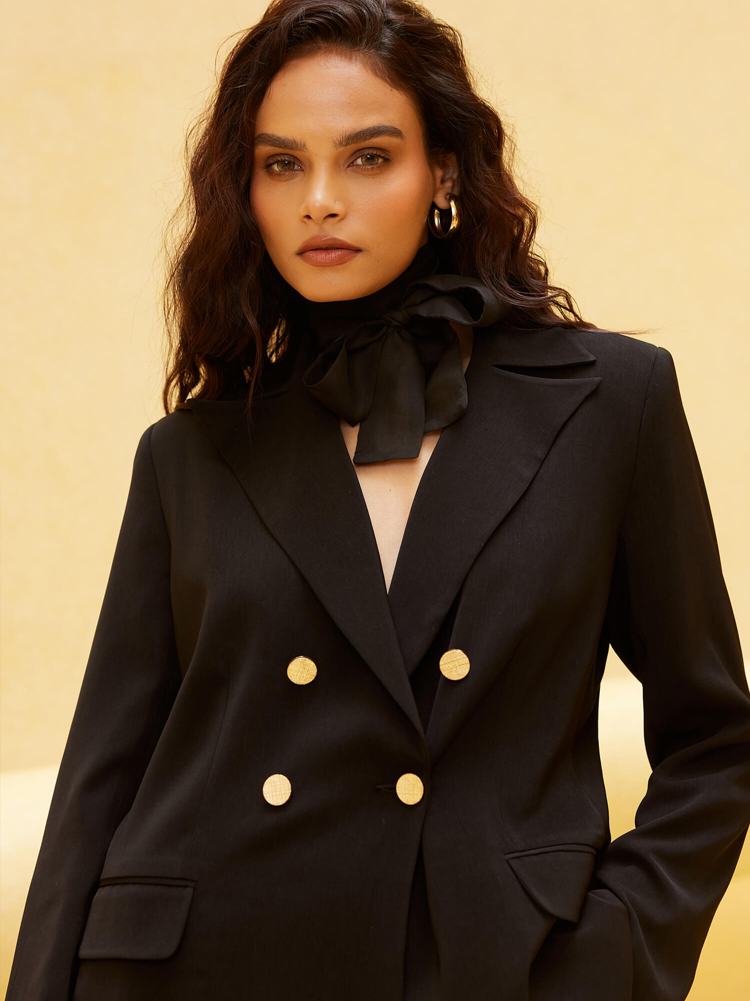 Marco Double Breasted Suit Set - Black