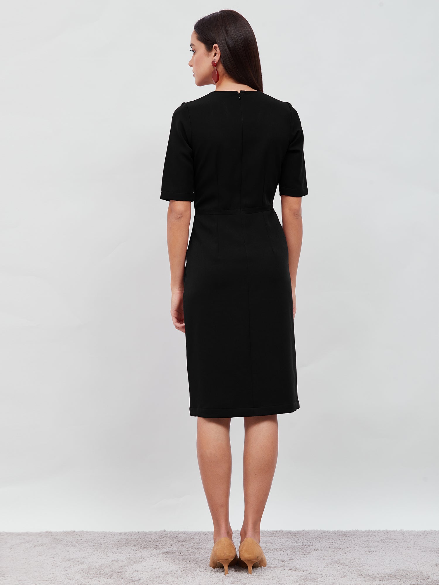 Prestige Sheath Dress-Black