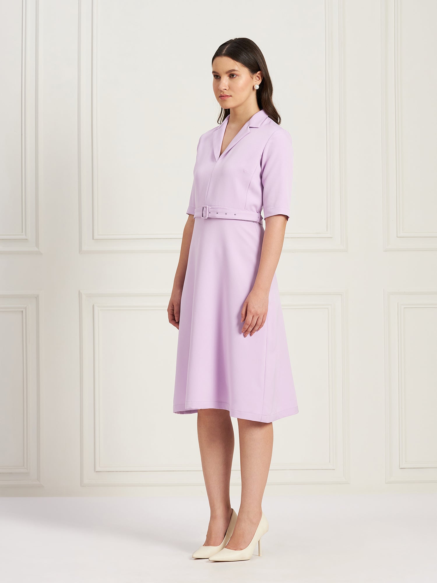 Simpatico Collared Dress-Lavender