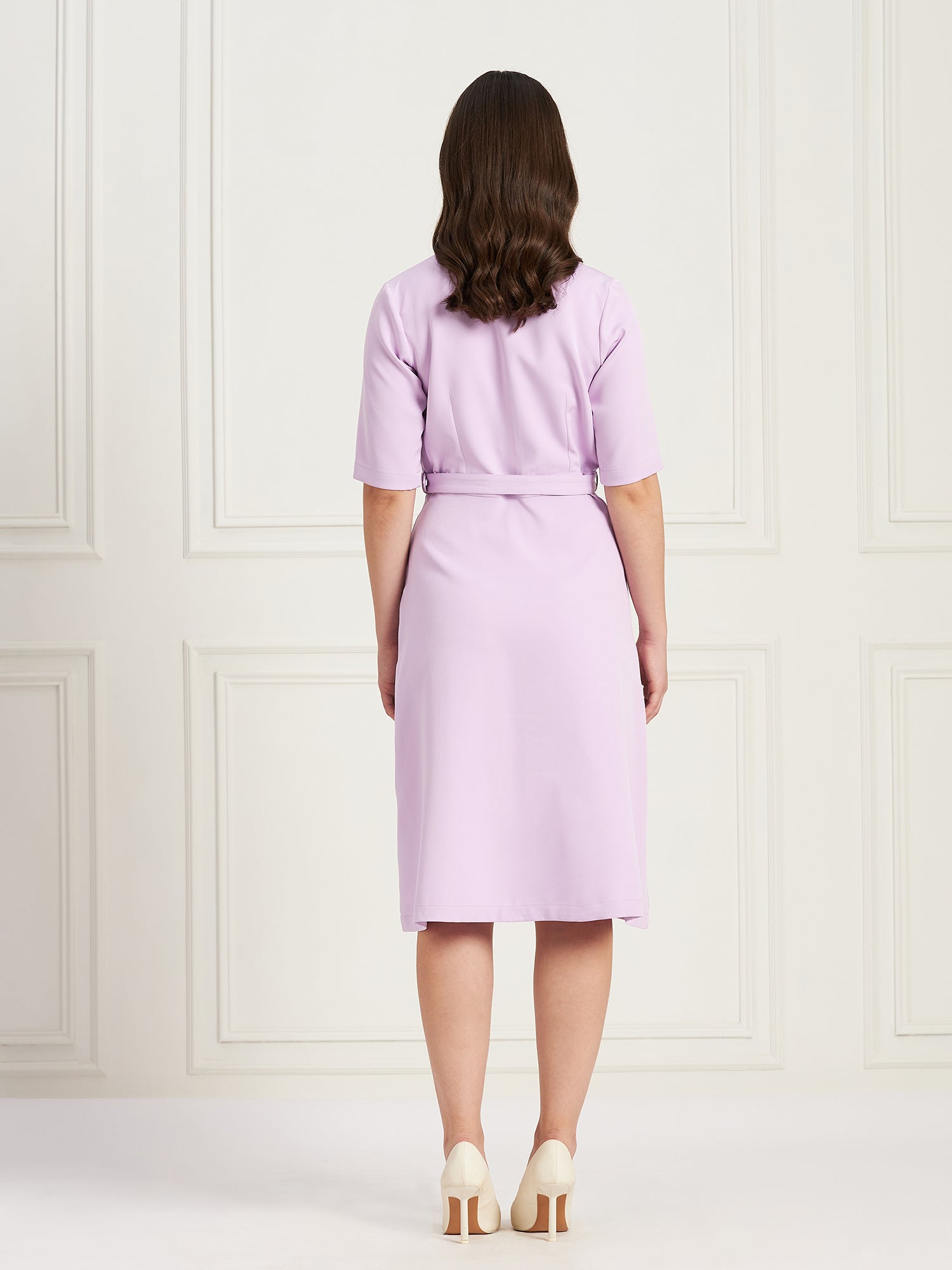 Simpatico Collared Dress-Lavender
