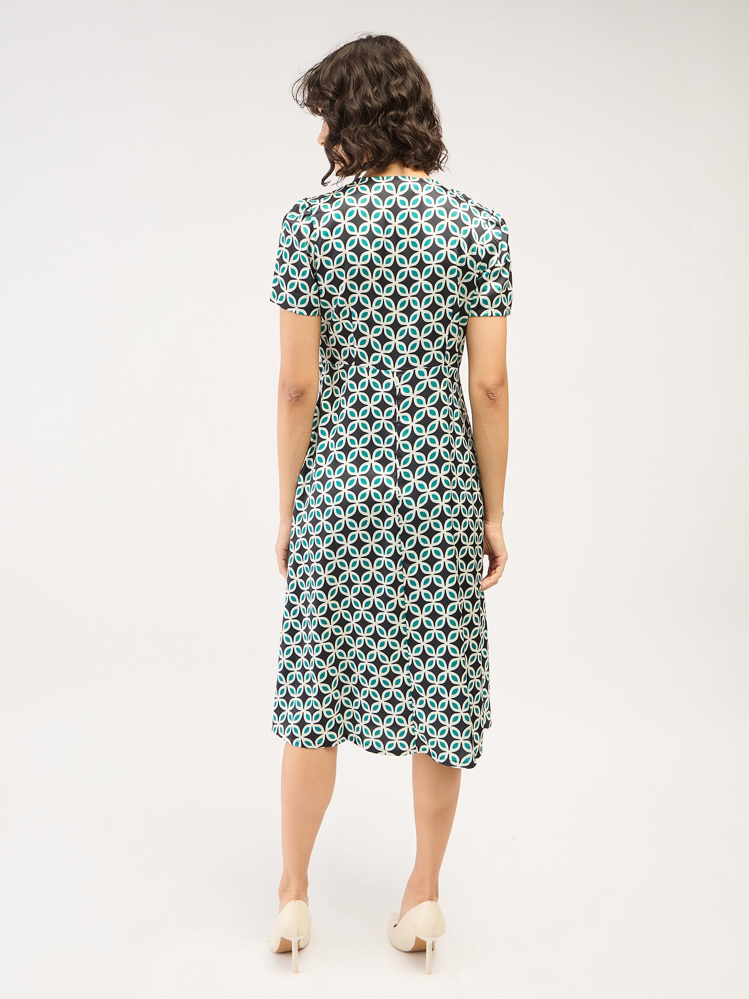Starla Geometric Wrap Dress - Multicolor