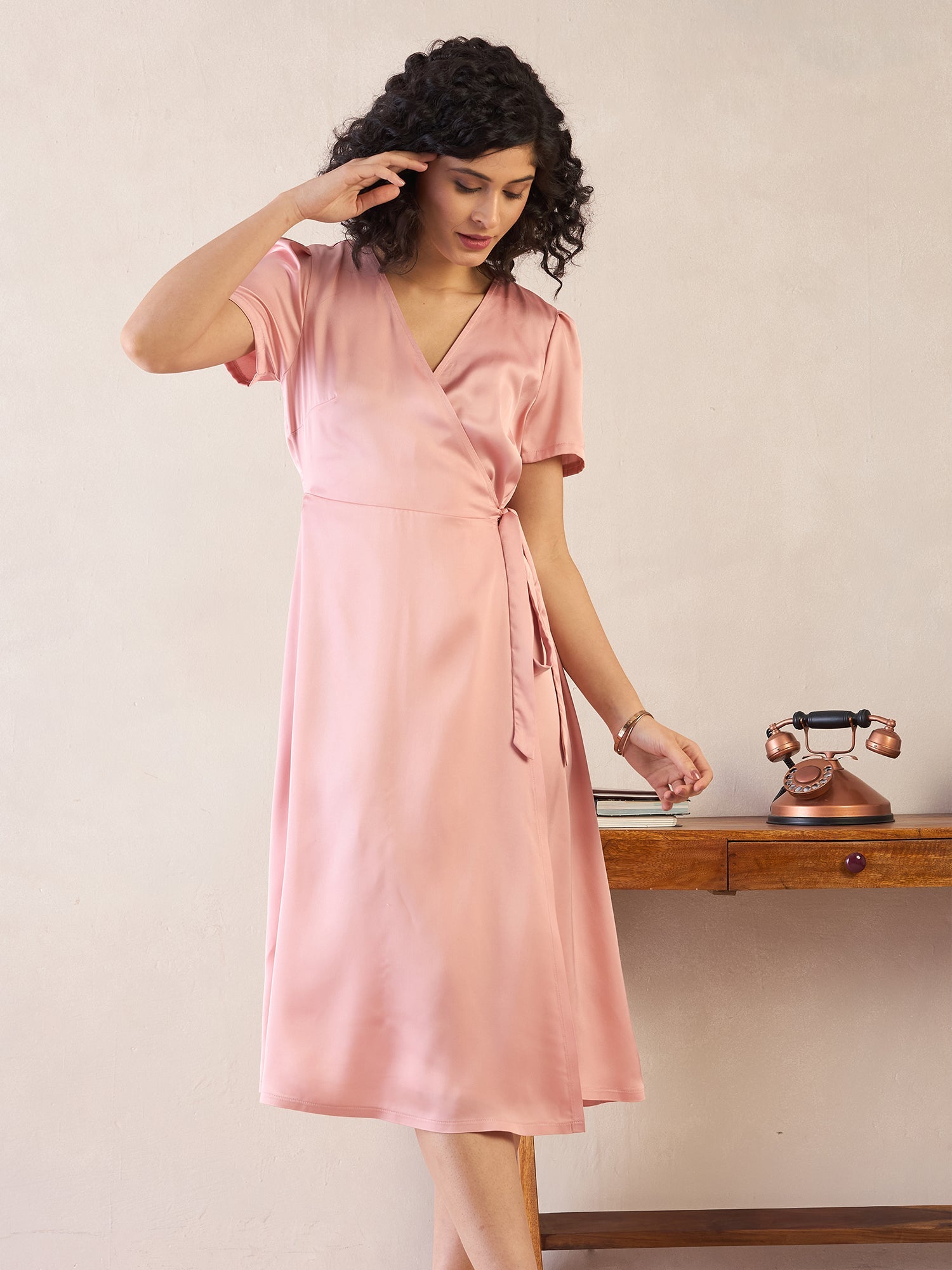 Starla Wrap Dress - Pink