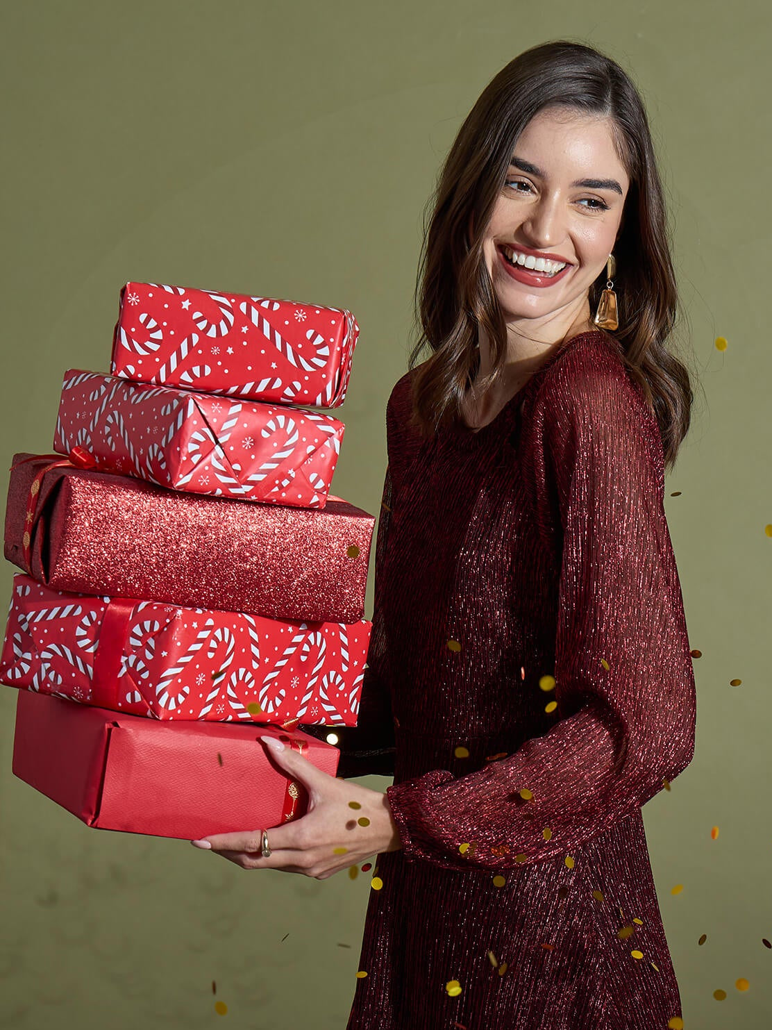 Nyx Plisse Cutout Dress - Red