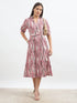 Sommer Belted Shirt Dress-Red & White