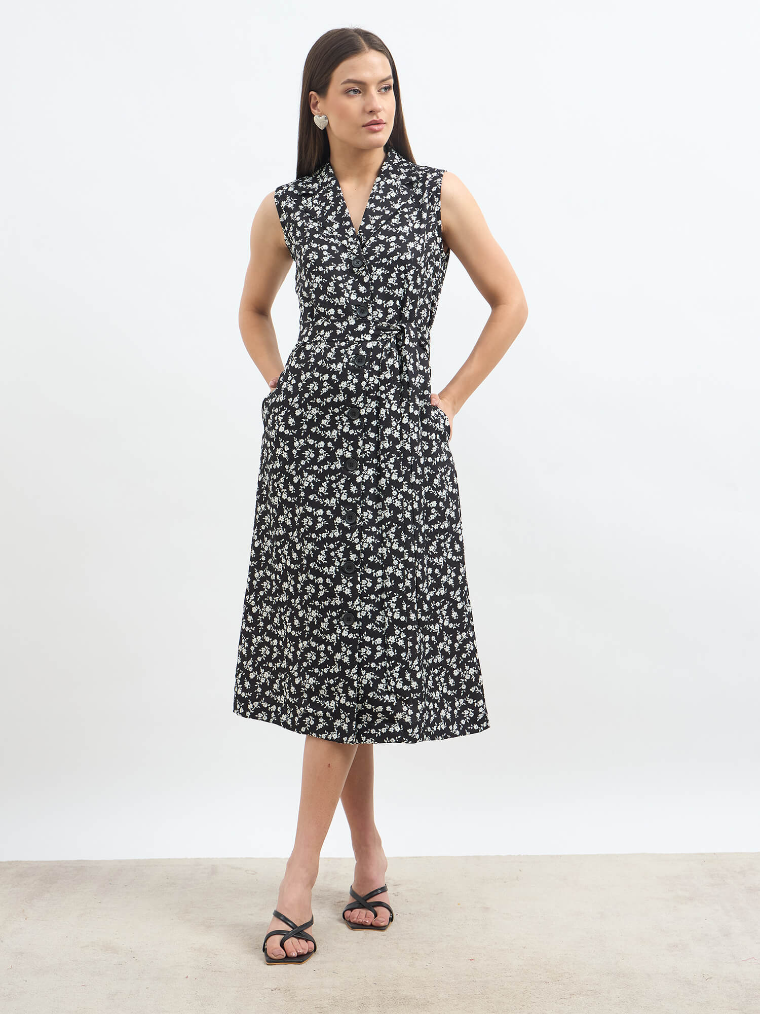 Jill Belted Blazer Style Dress-Black