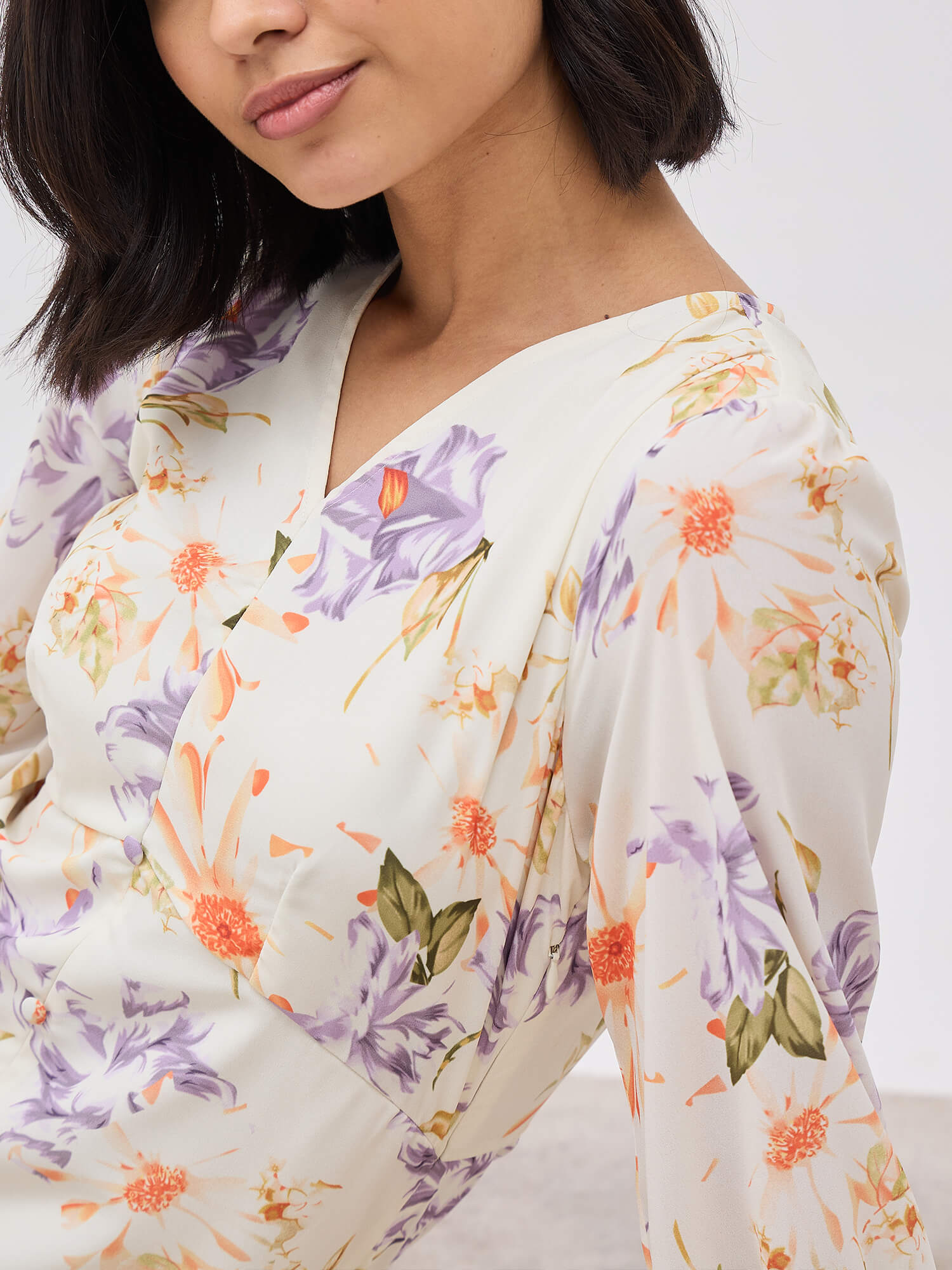 Rosemary A-line Midi dress - Off White