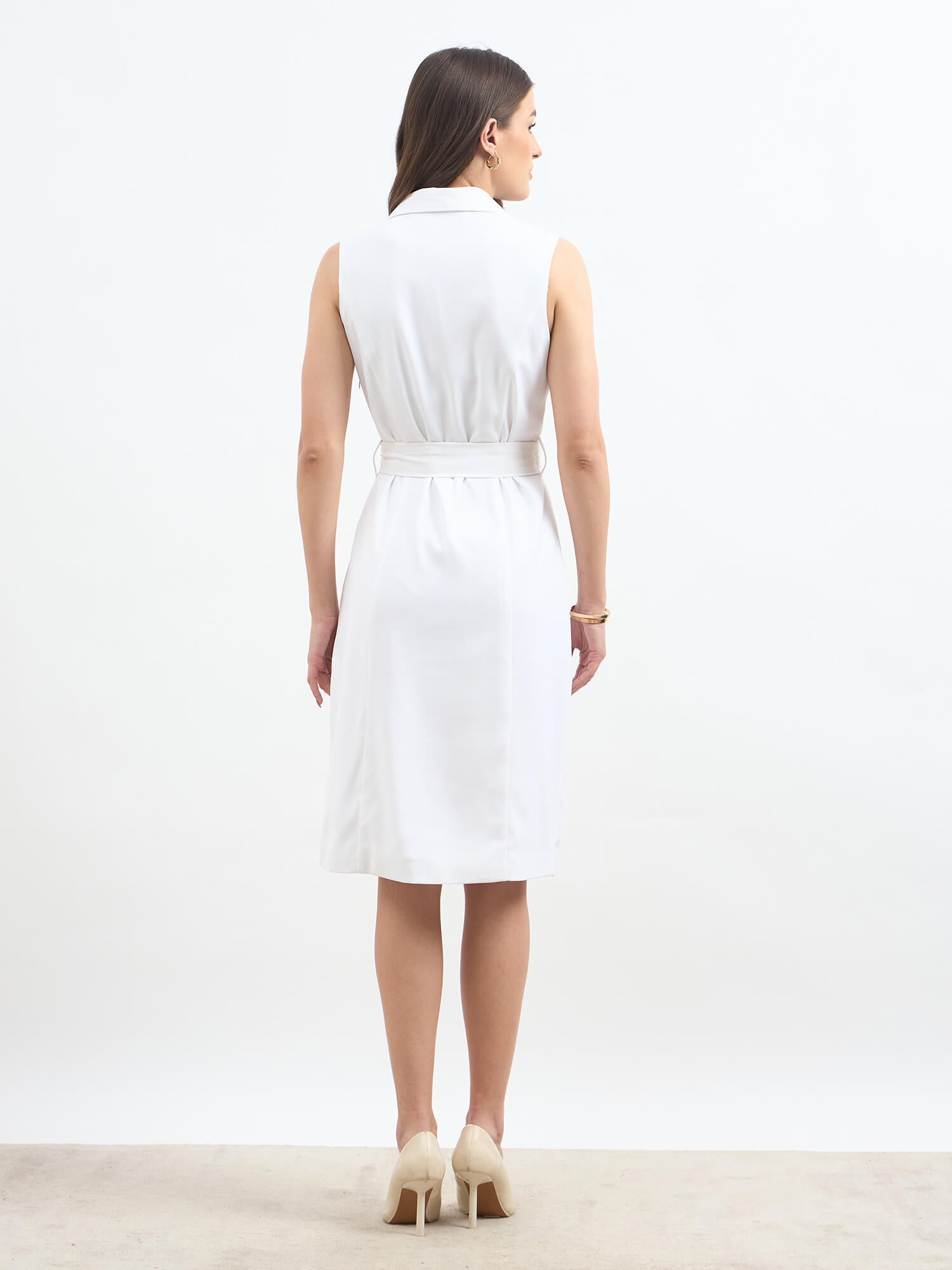 Viking Faux Double Breasted Blazer Dress-White