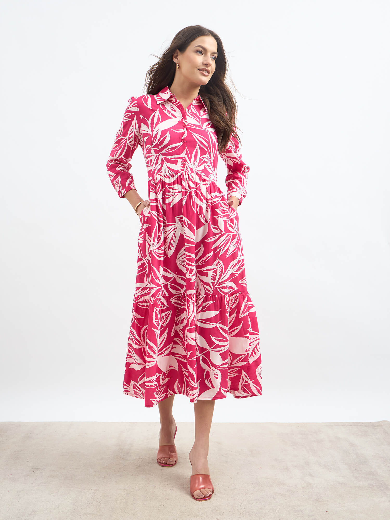 Bluebell Floral Tiered Dress - Pink
