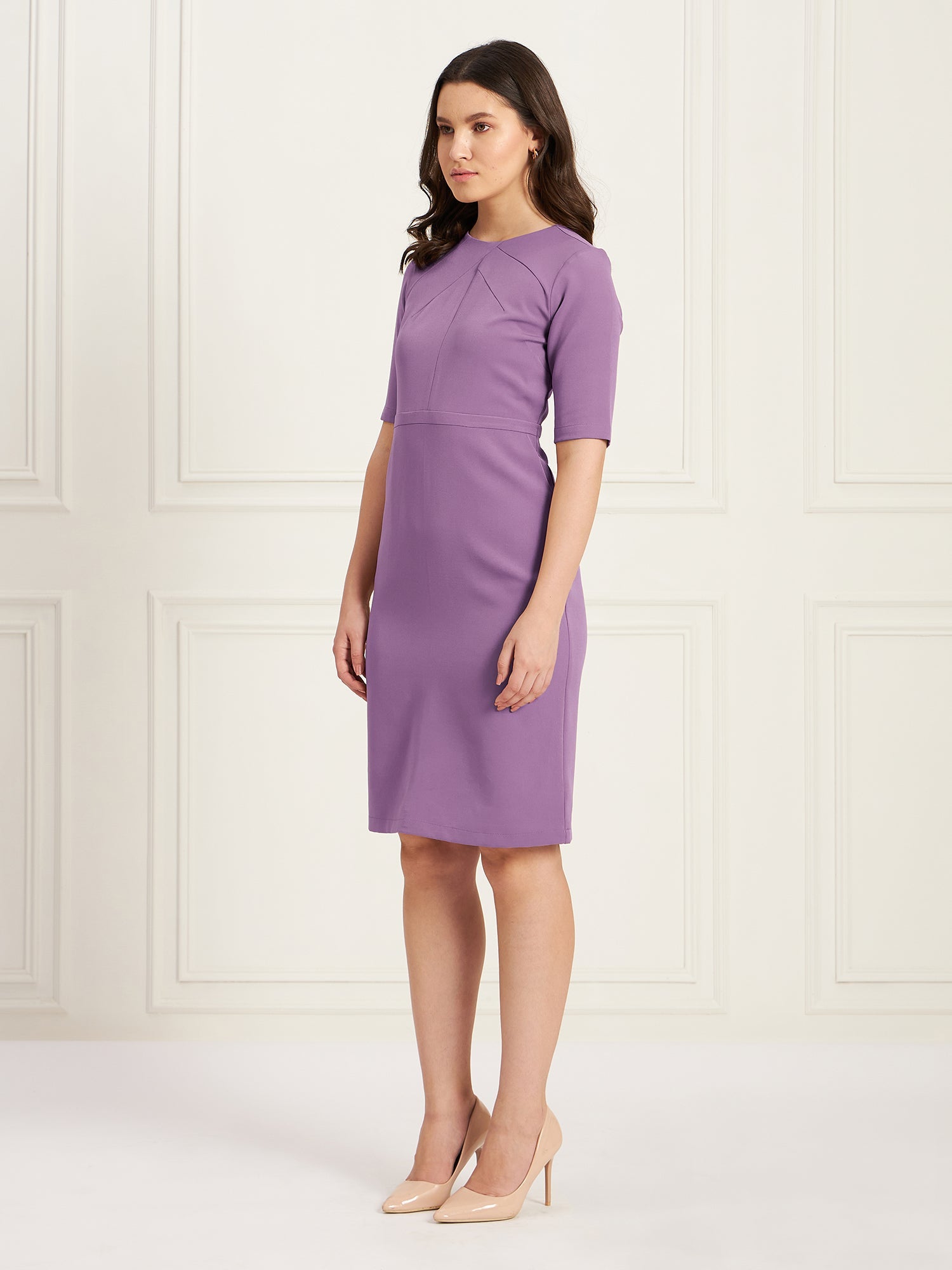 Prestige Knee Length Sheath Dress - Purple