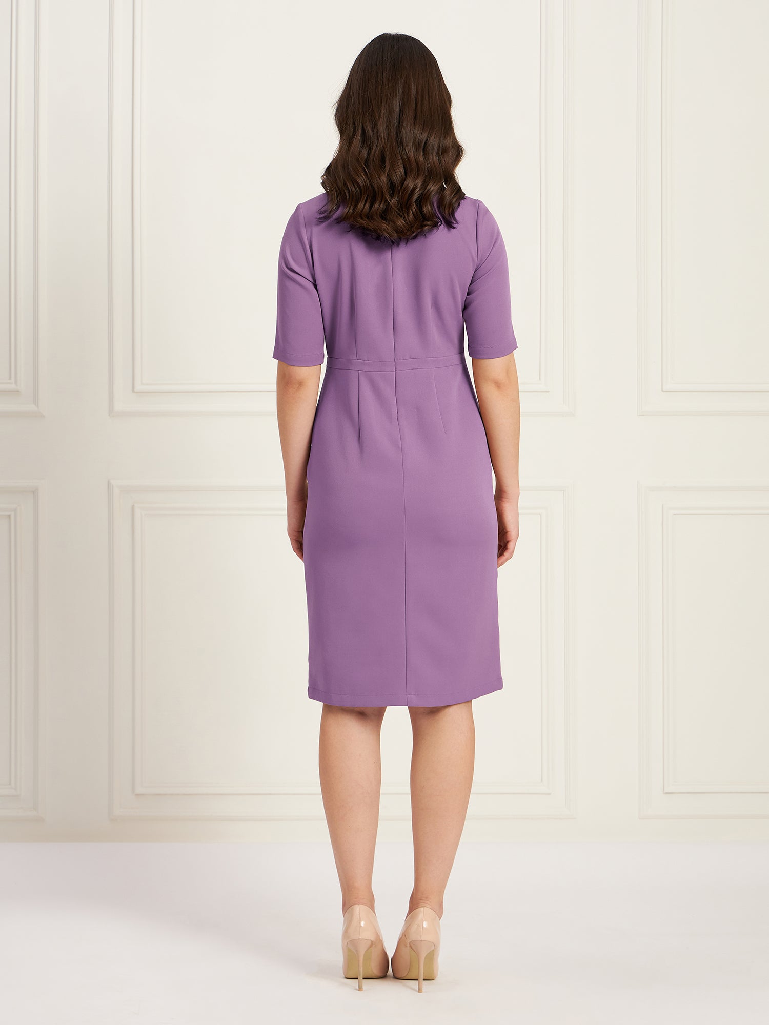 Prestige Knee Length Sheath Dress - Purple