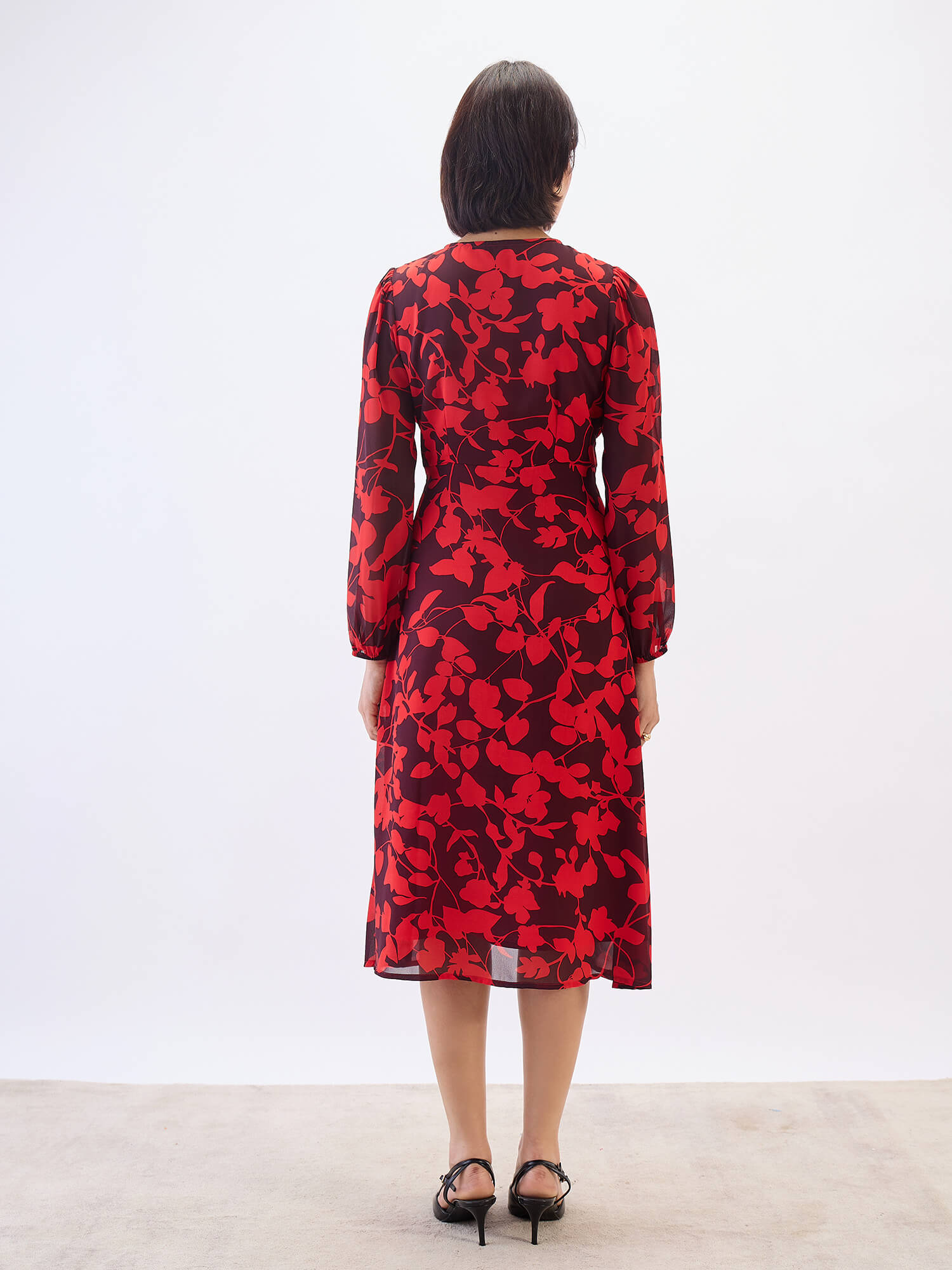 Darose Empire Waist Midi Dress-Multi