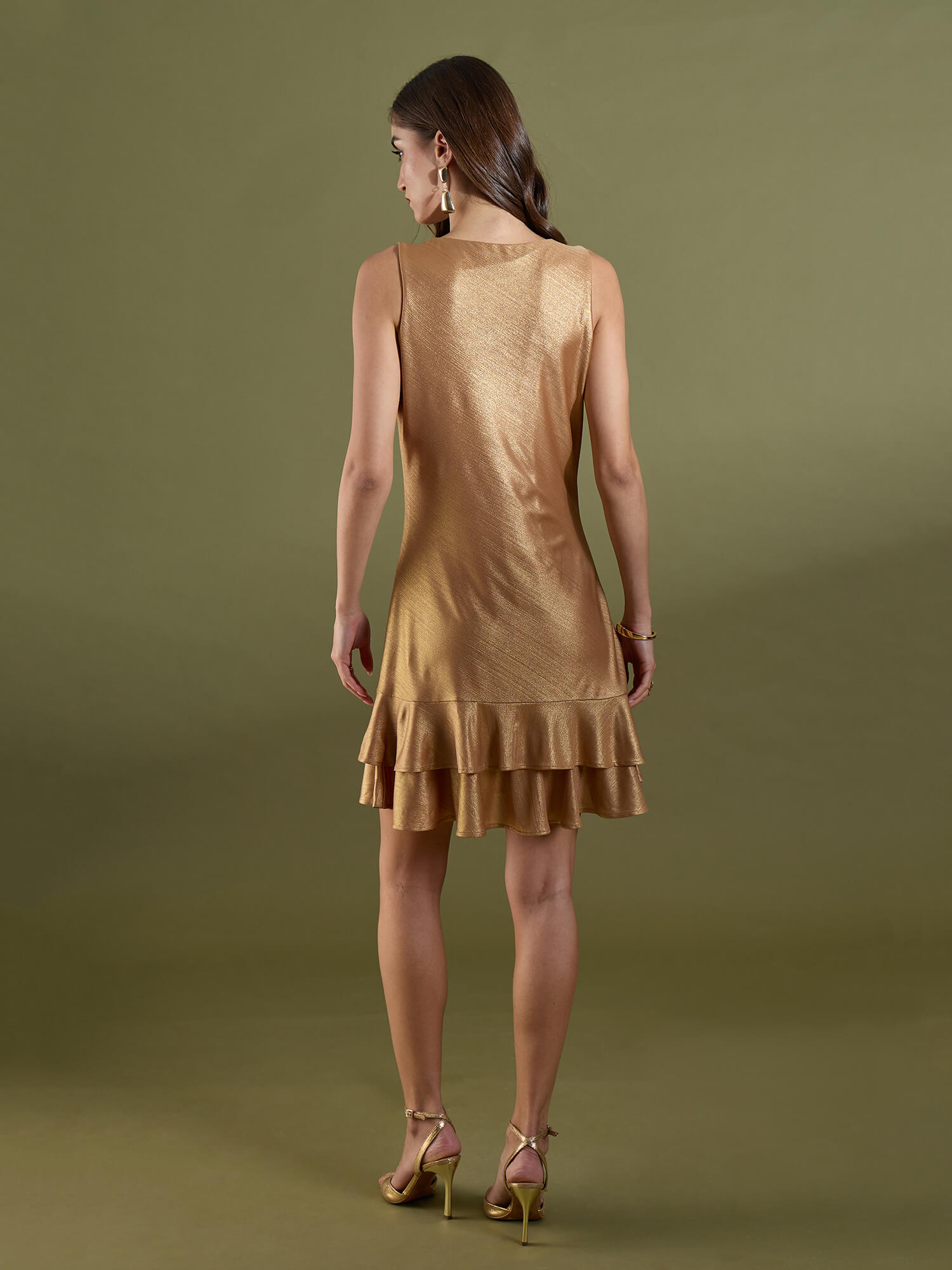 Lyric Sleeveless Tier Dress-Golden