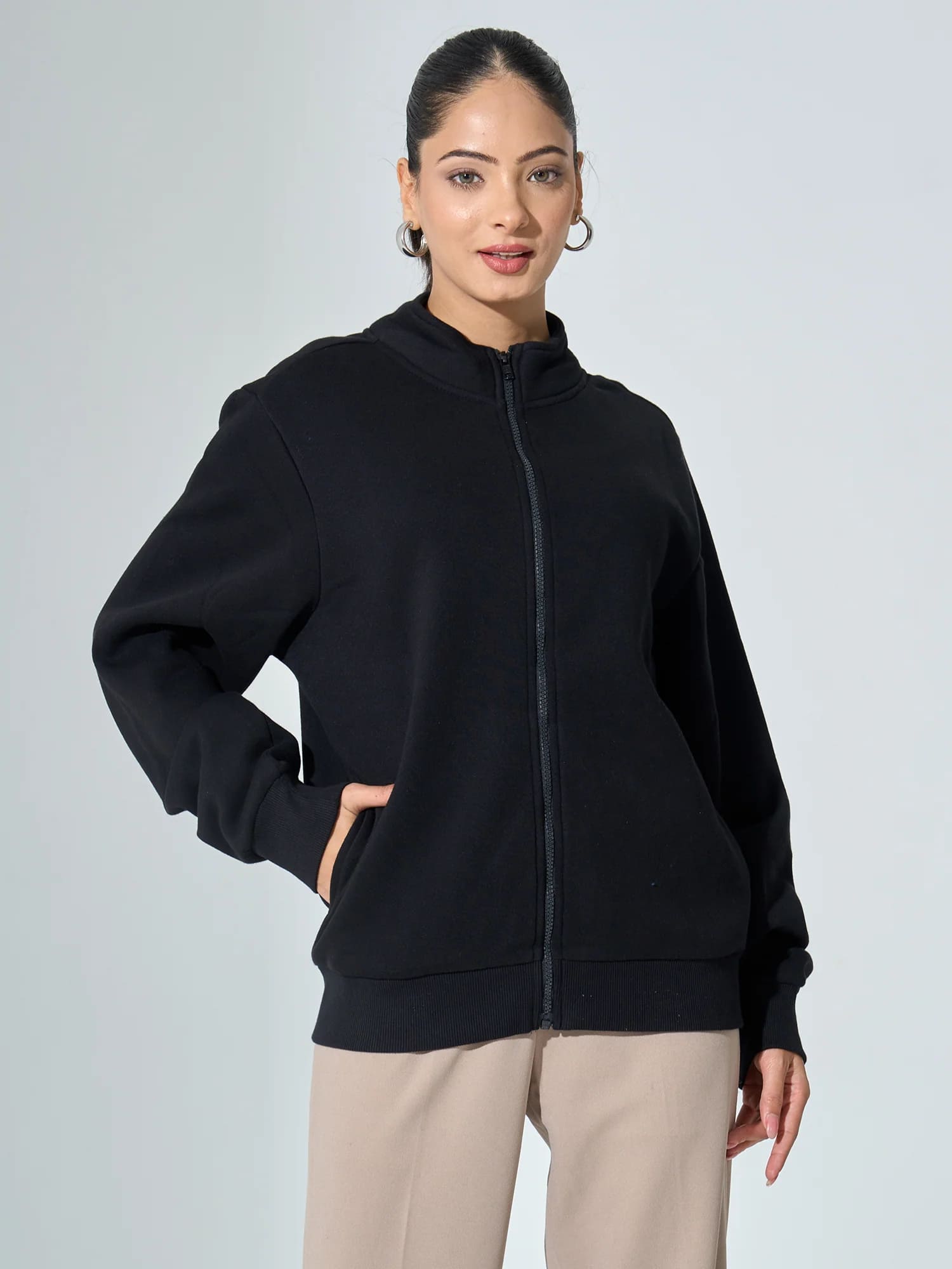 Milly Zip-Up Jacket - Black