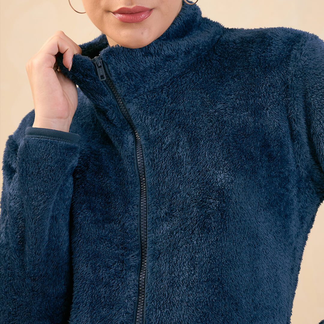 Julia Faux Fur Jacket - Blue