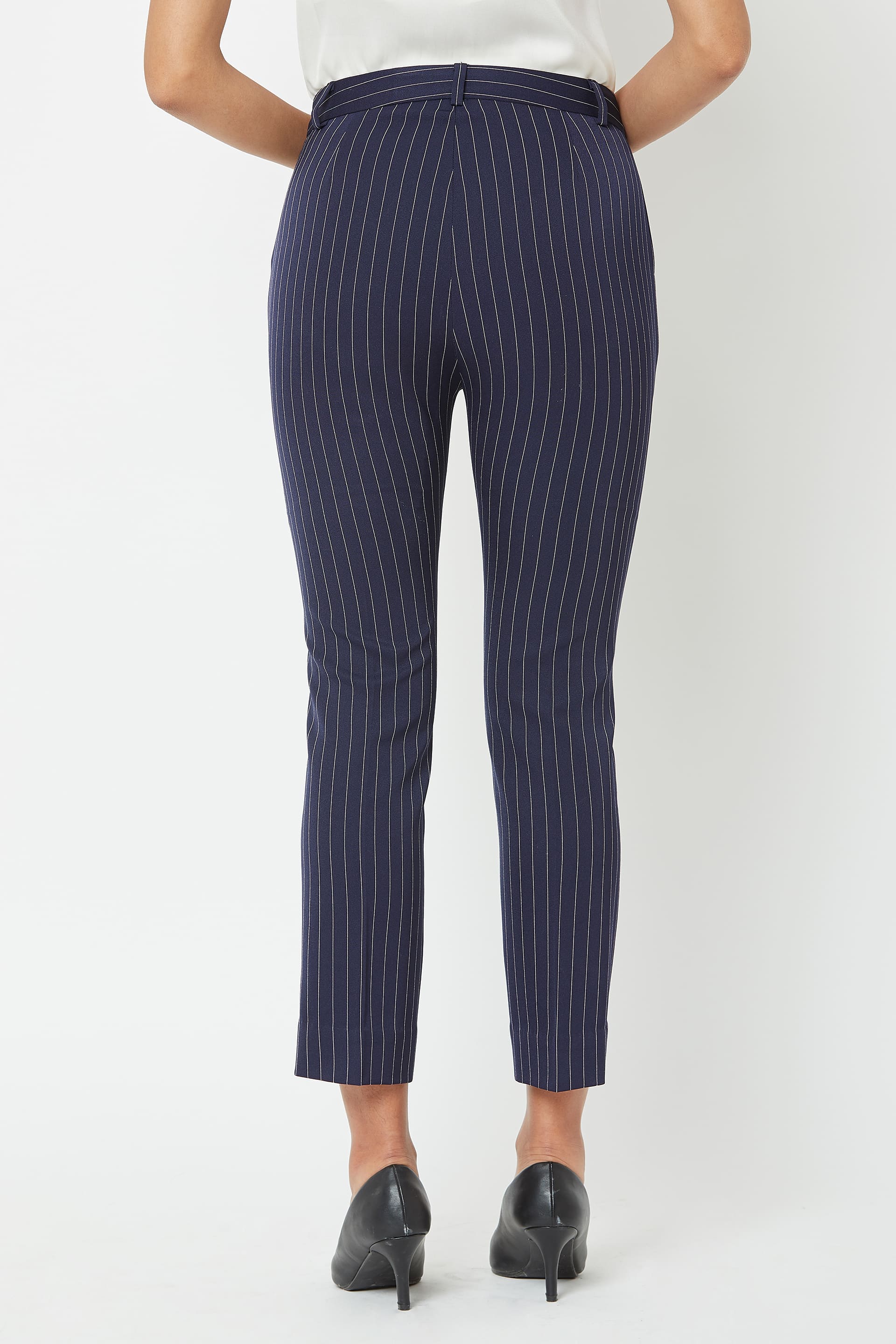 Maritime Striped High Rise Pants - Stripes