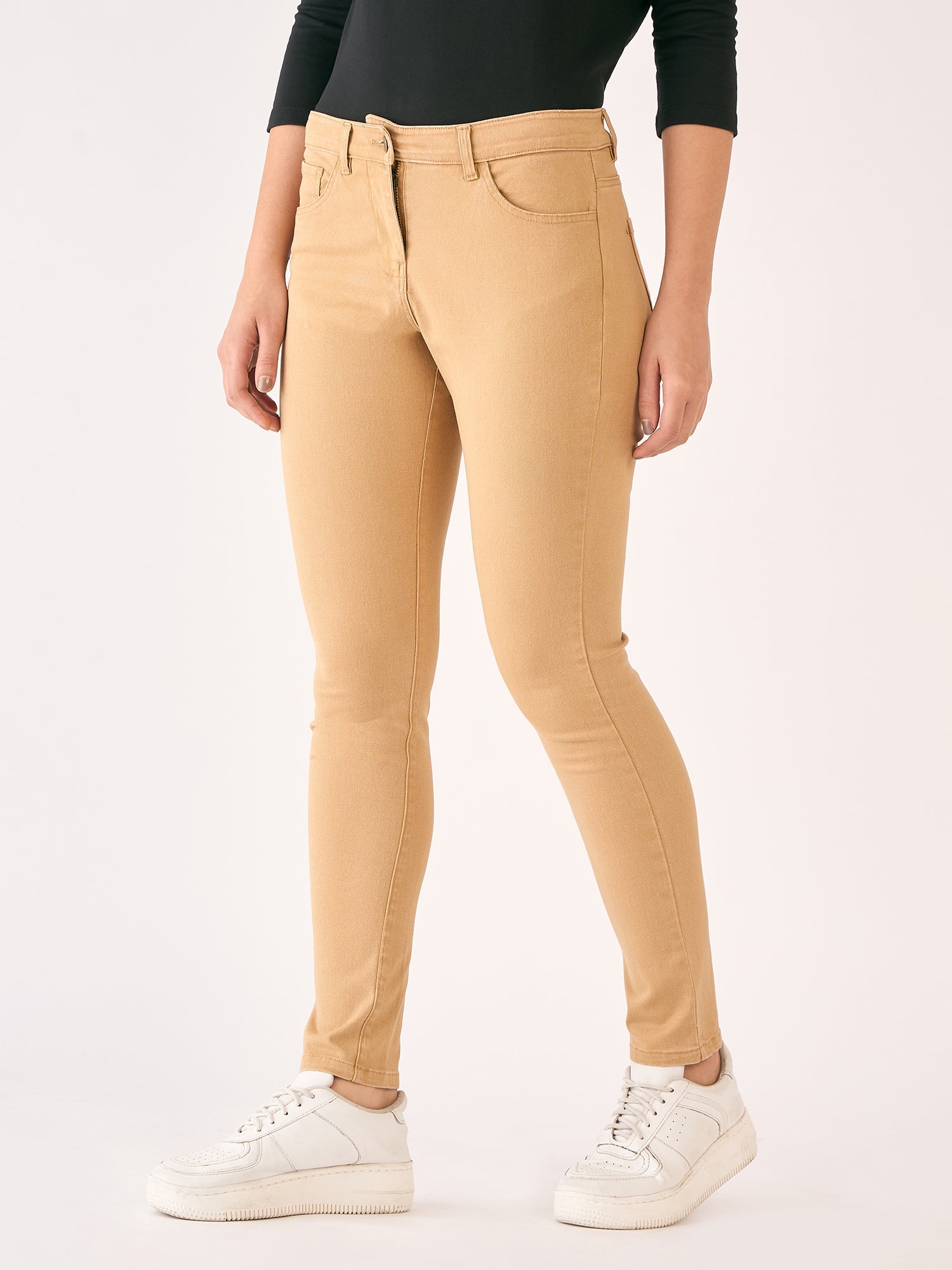 Urban Twill Mid Rise Slim Fit Pants-Tan