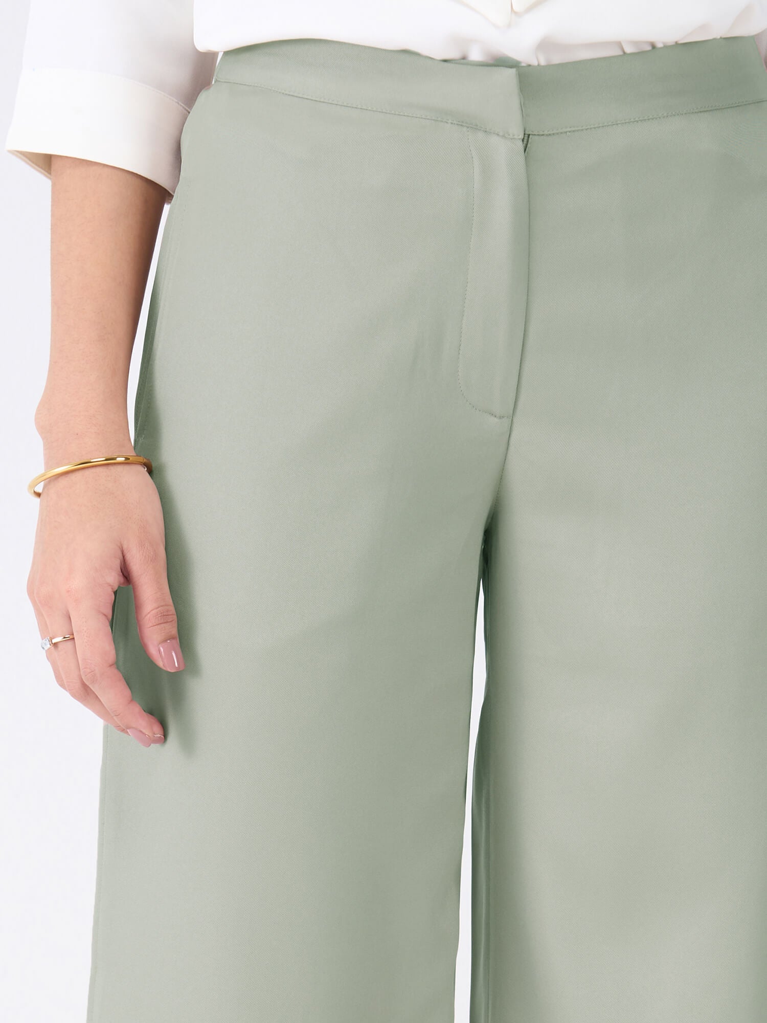 Mercer Mid Rise Wide Legged Trousers-Ash Grey