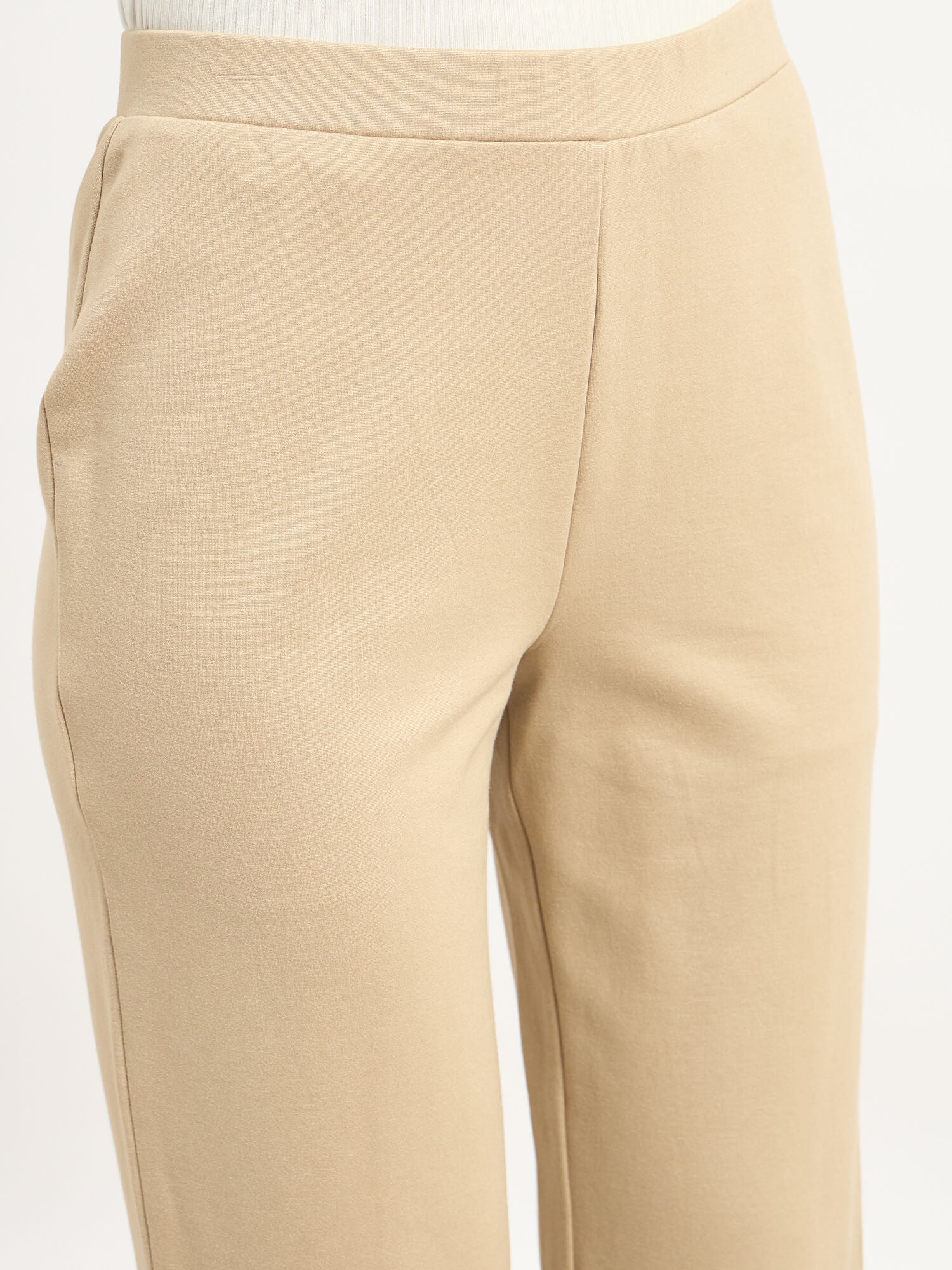 Airy Pull On Straight Jeggings - Beige