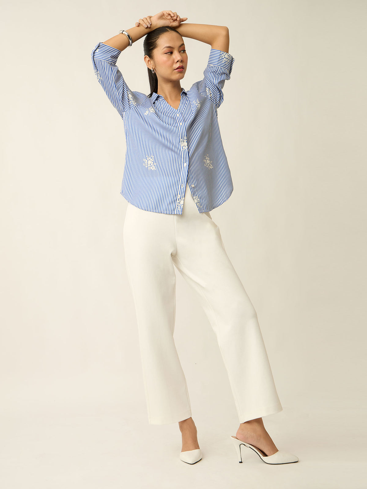 Airy Pull On Straight Jeggings - White
