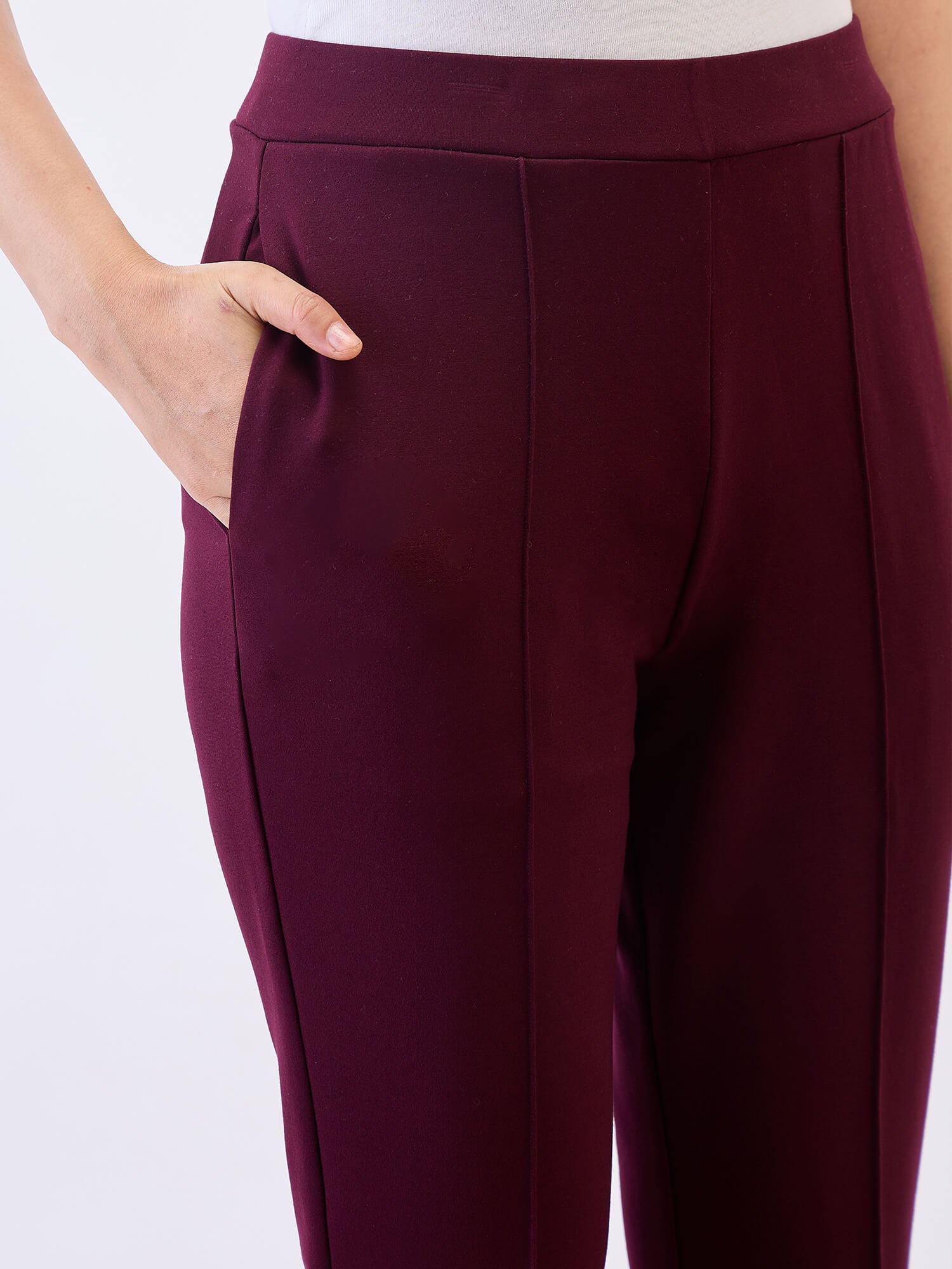 Limitless Bootcut Ponte Pants-Wine