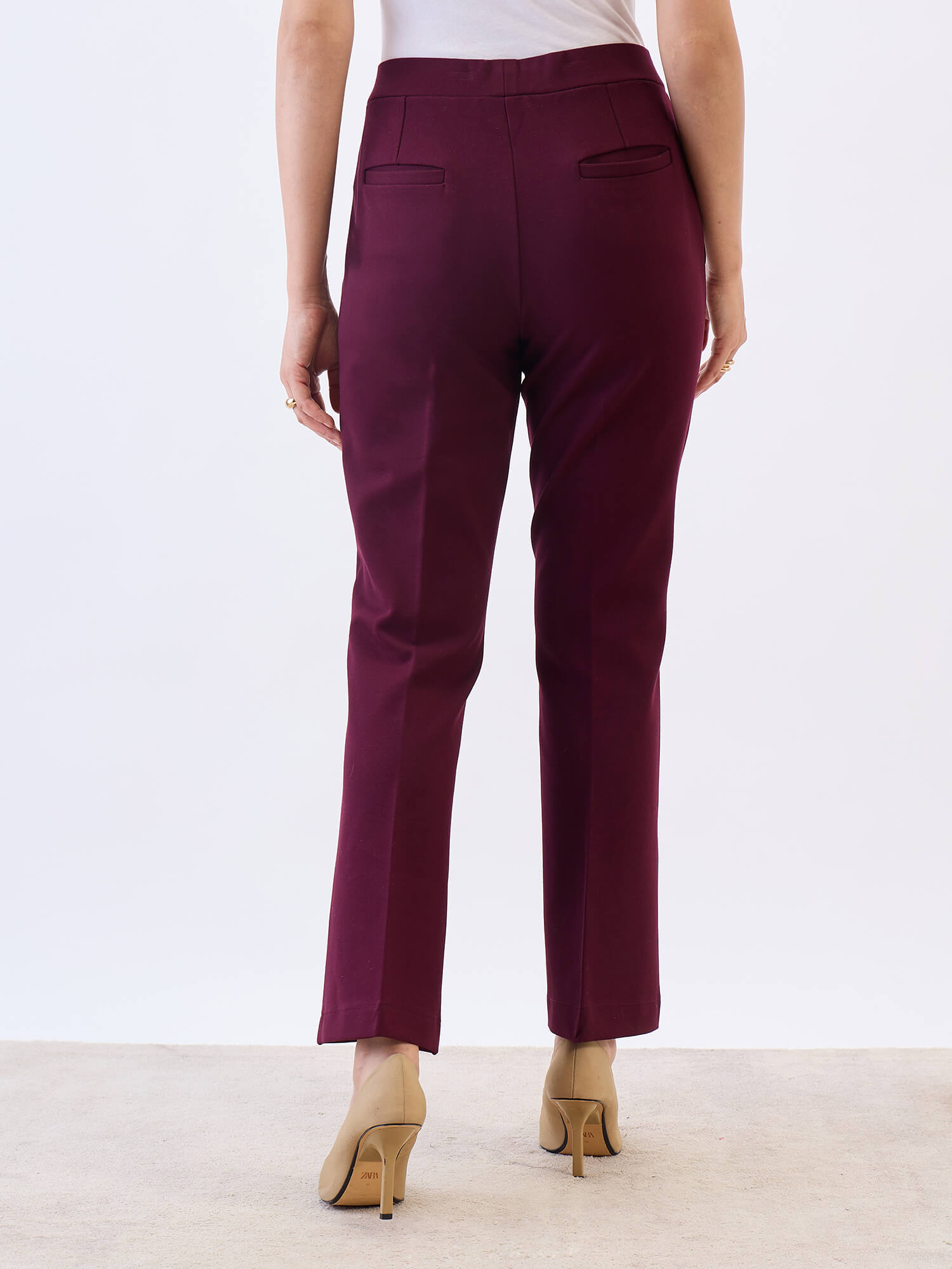 Limitless Bootcut Ponte Pants-Wine