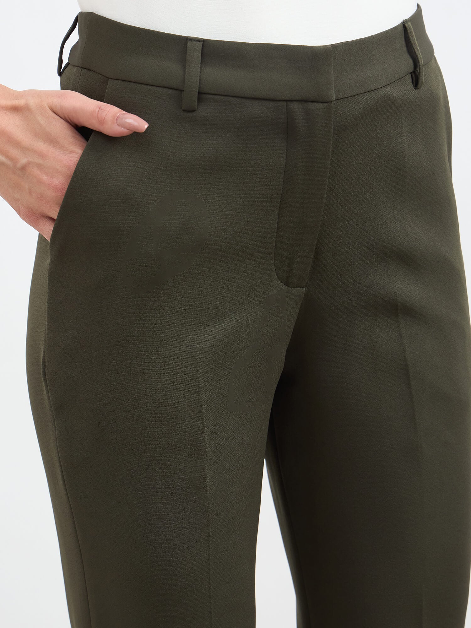 Earnest Mid Rise Slim Pants - Deep Olive