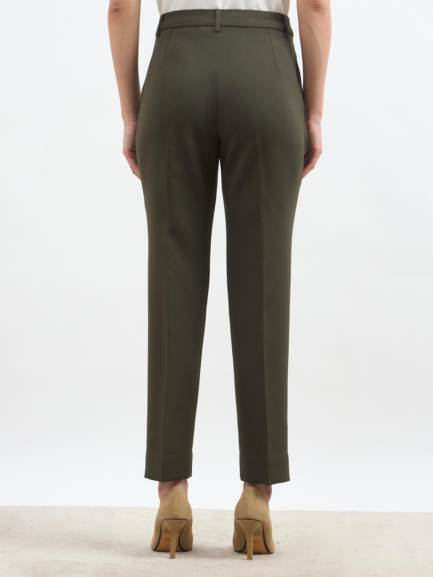 Earnest Mid Rise Slim Pants - Deep Olive