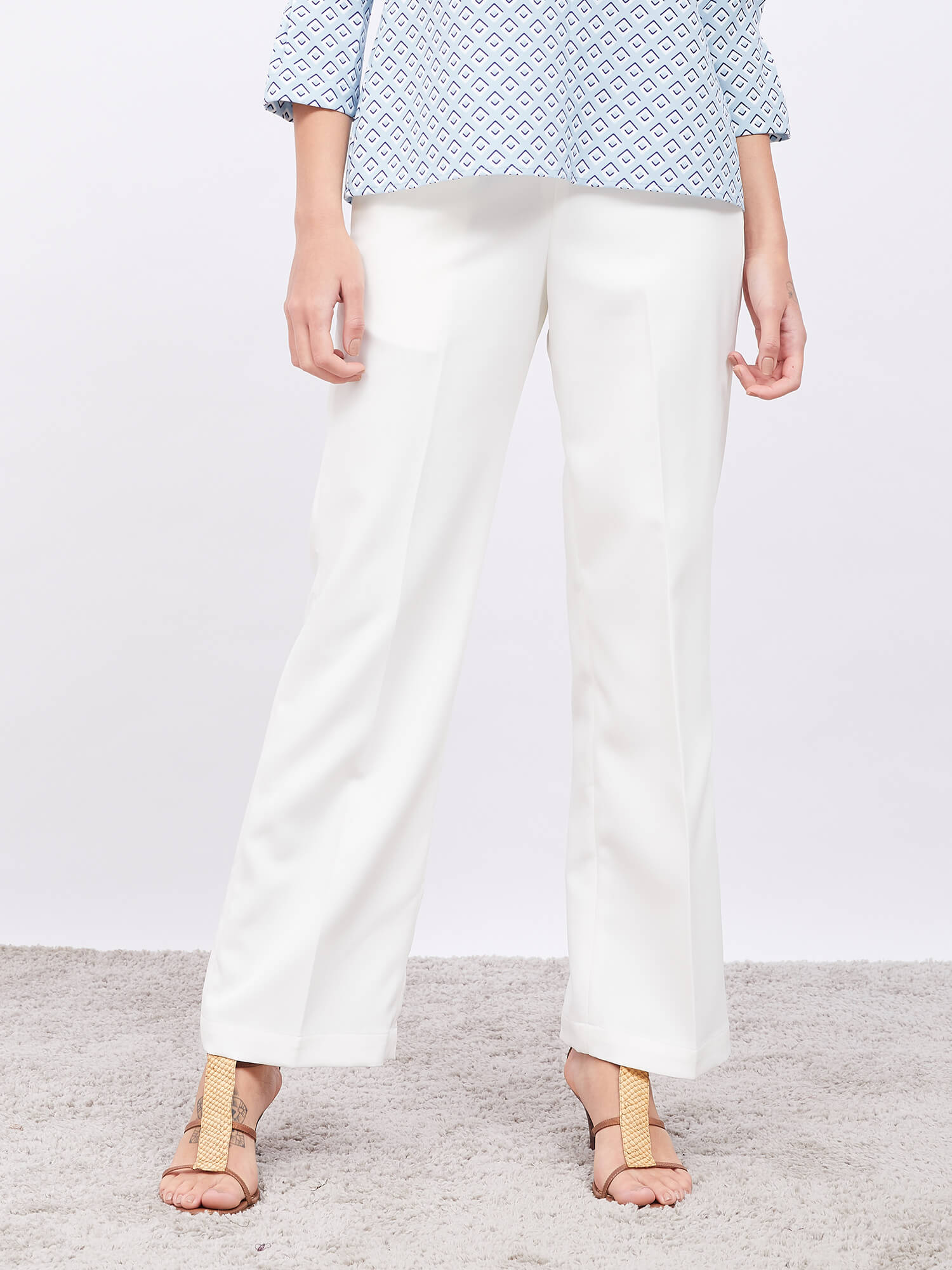 Cleo Formal Side Zip Pant-White