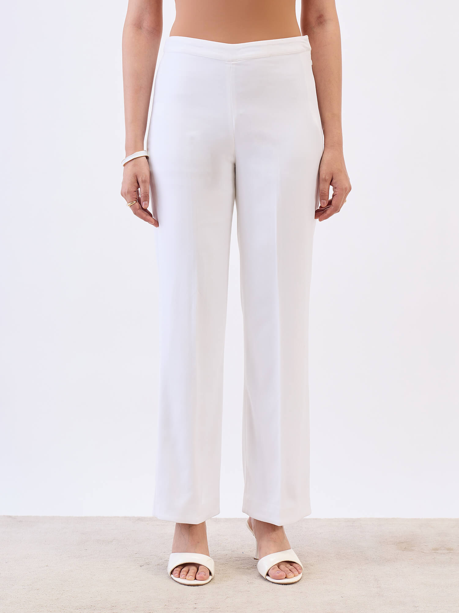 Cleo Formal Side Zip Pant-White