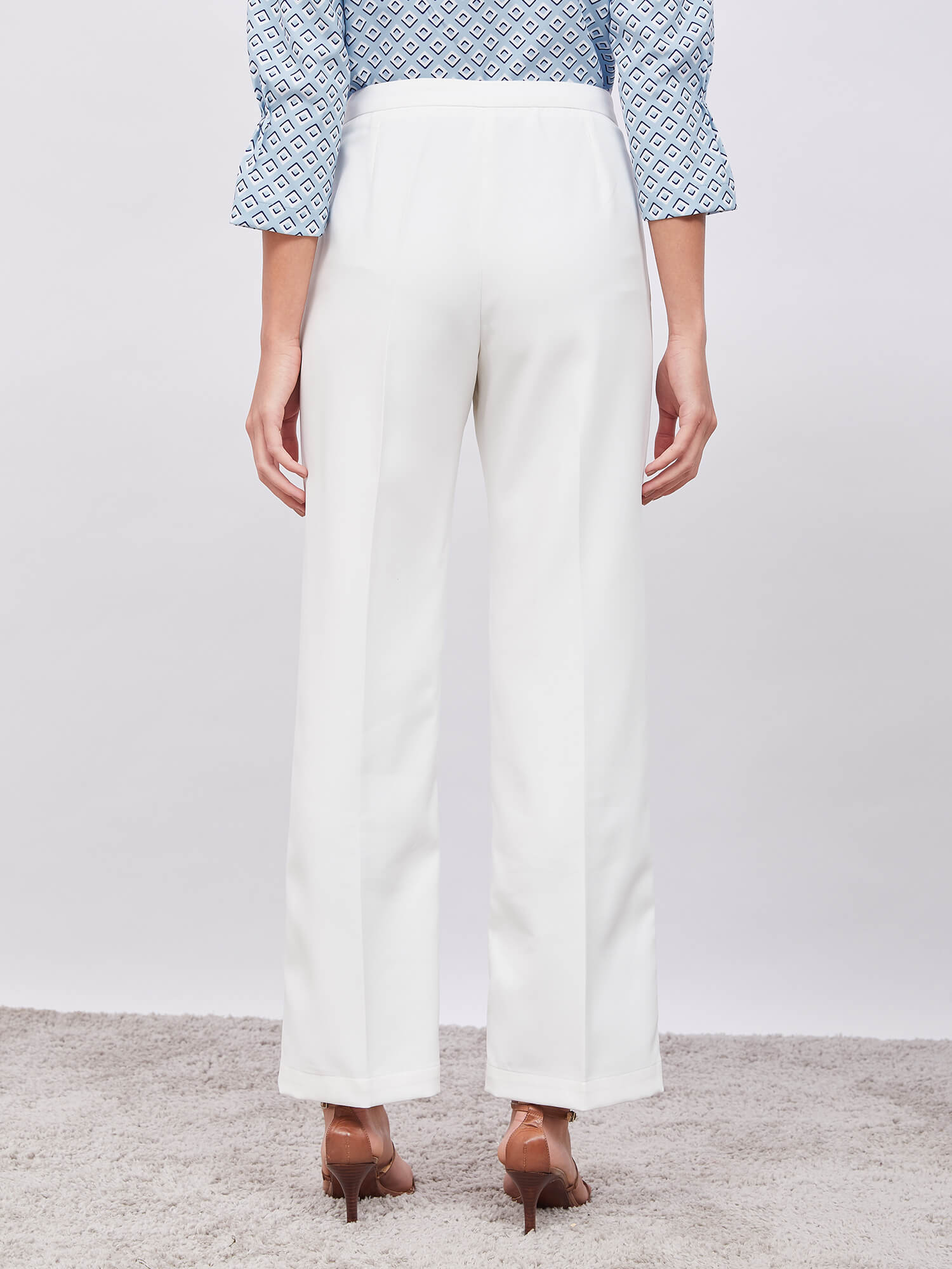 Cleo Formal Side Zip Pant-White