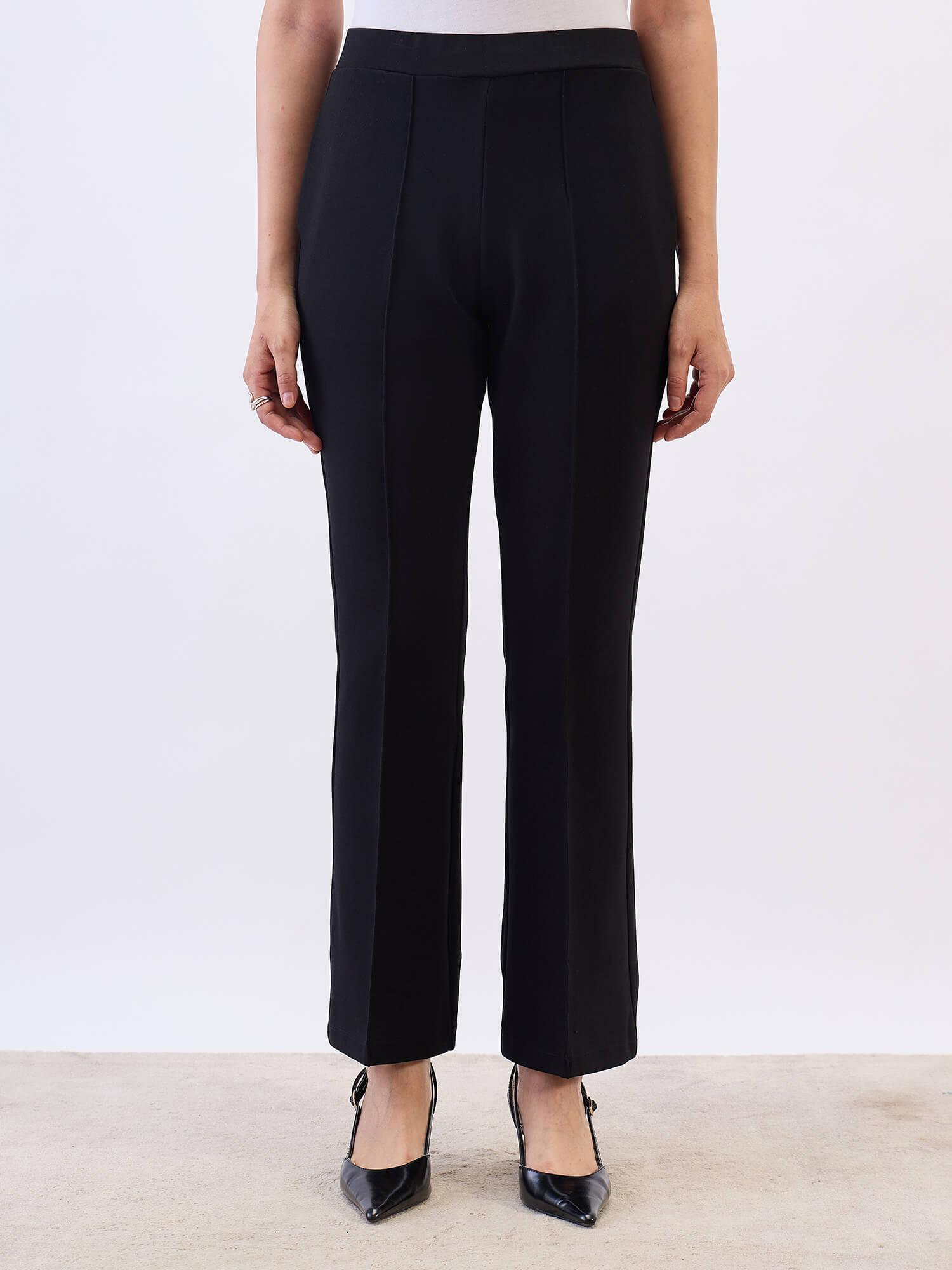Limitless Bootcut Ponte Pants-Black