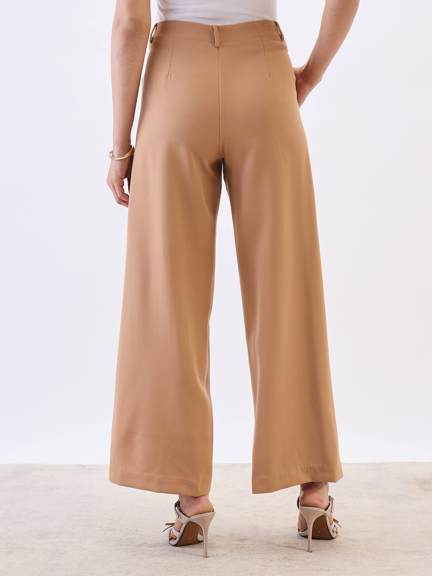 Suave Wide Leg Pants-Tan