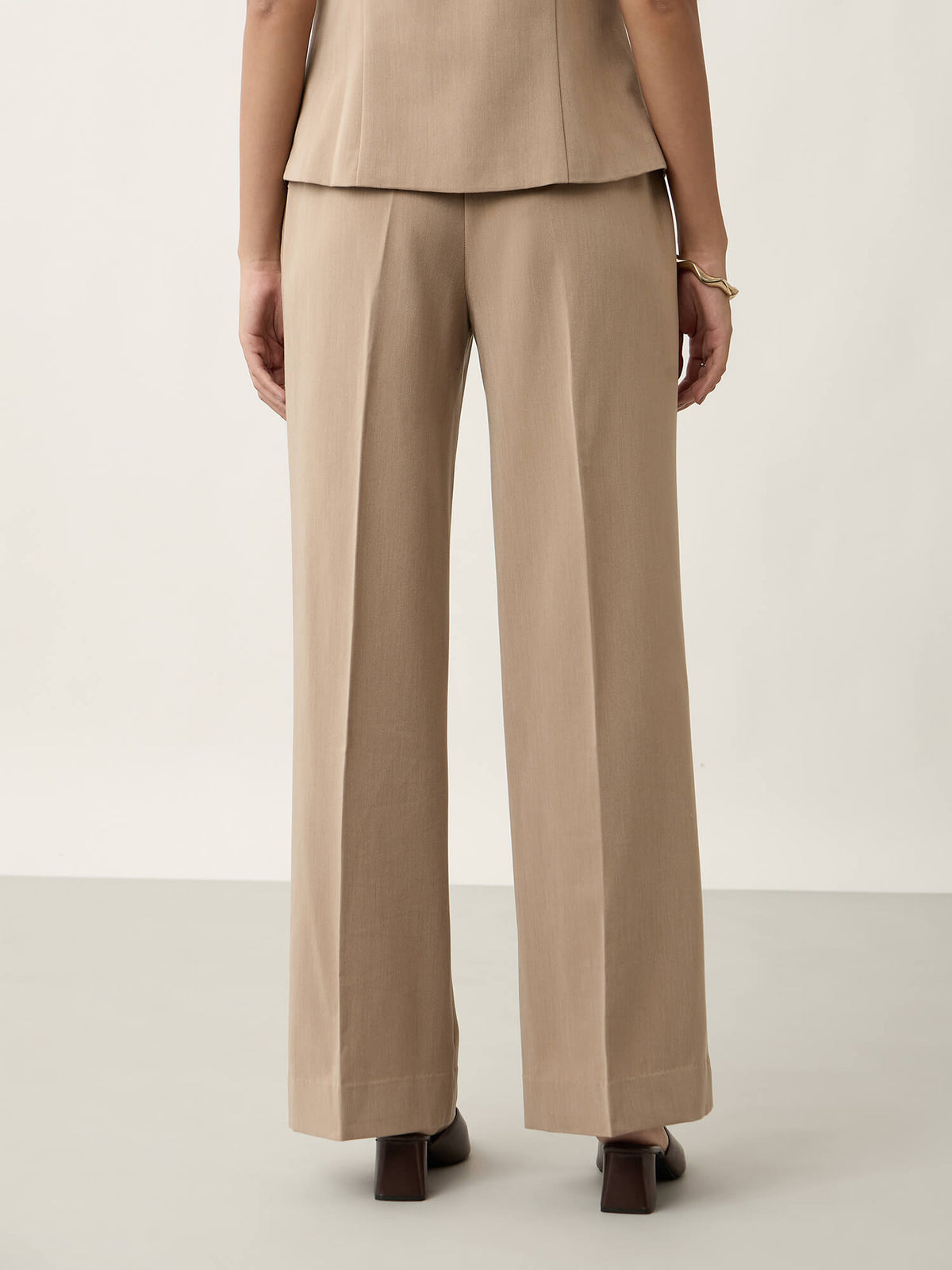 Tenacious Flared Leg Pants-Latte Beige