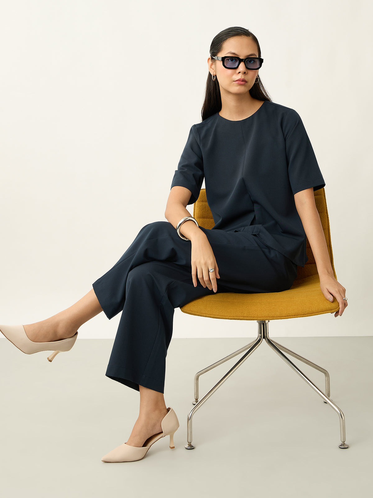 Lumine Formal Side Zip Pant-Navy