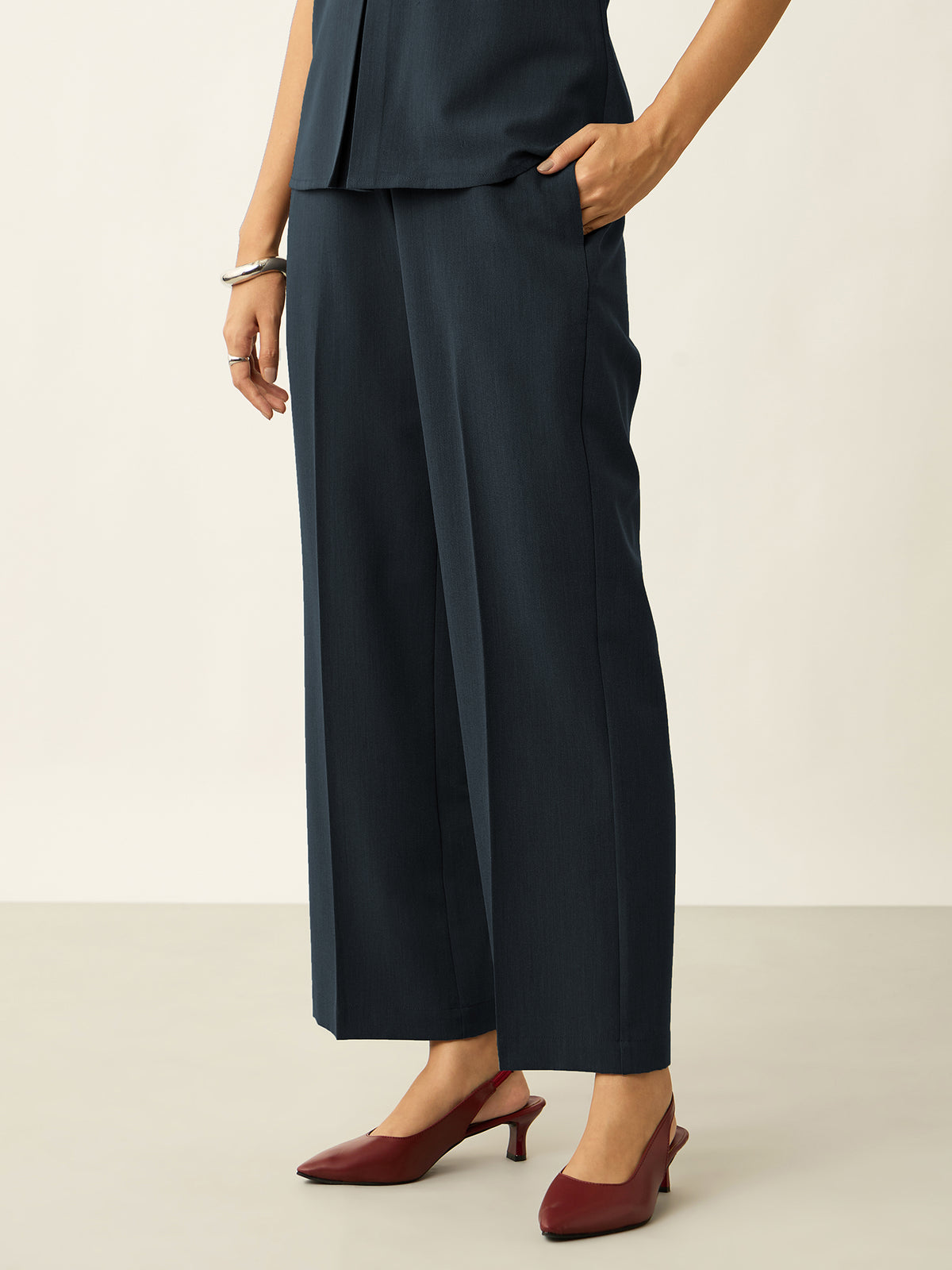 Lumine Formal Side Zip Pant-Navy