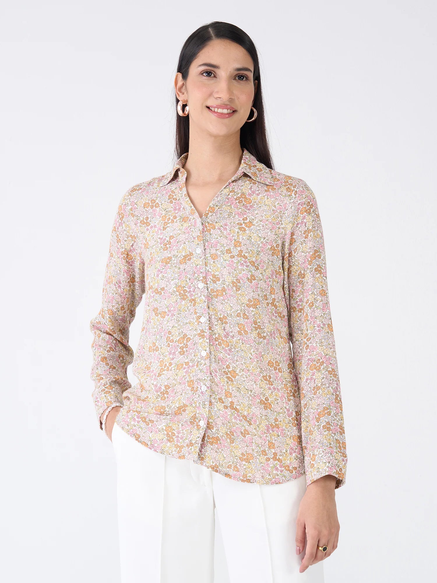 Sierra Shirt Floral Button Down Shirt-Multicolor