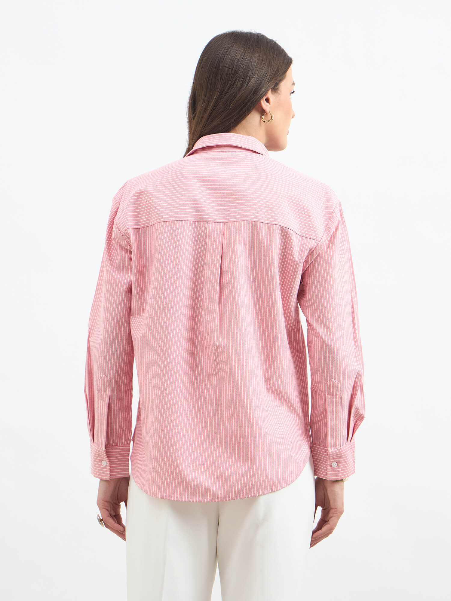Mariner Striped Shirt With Lace Detail-Red & White