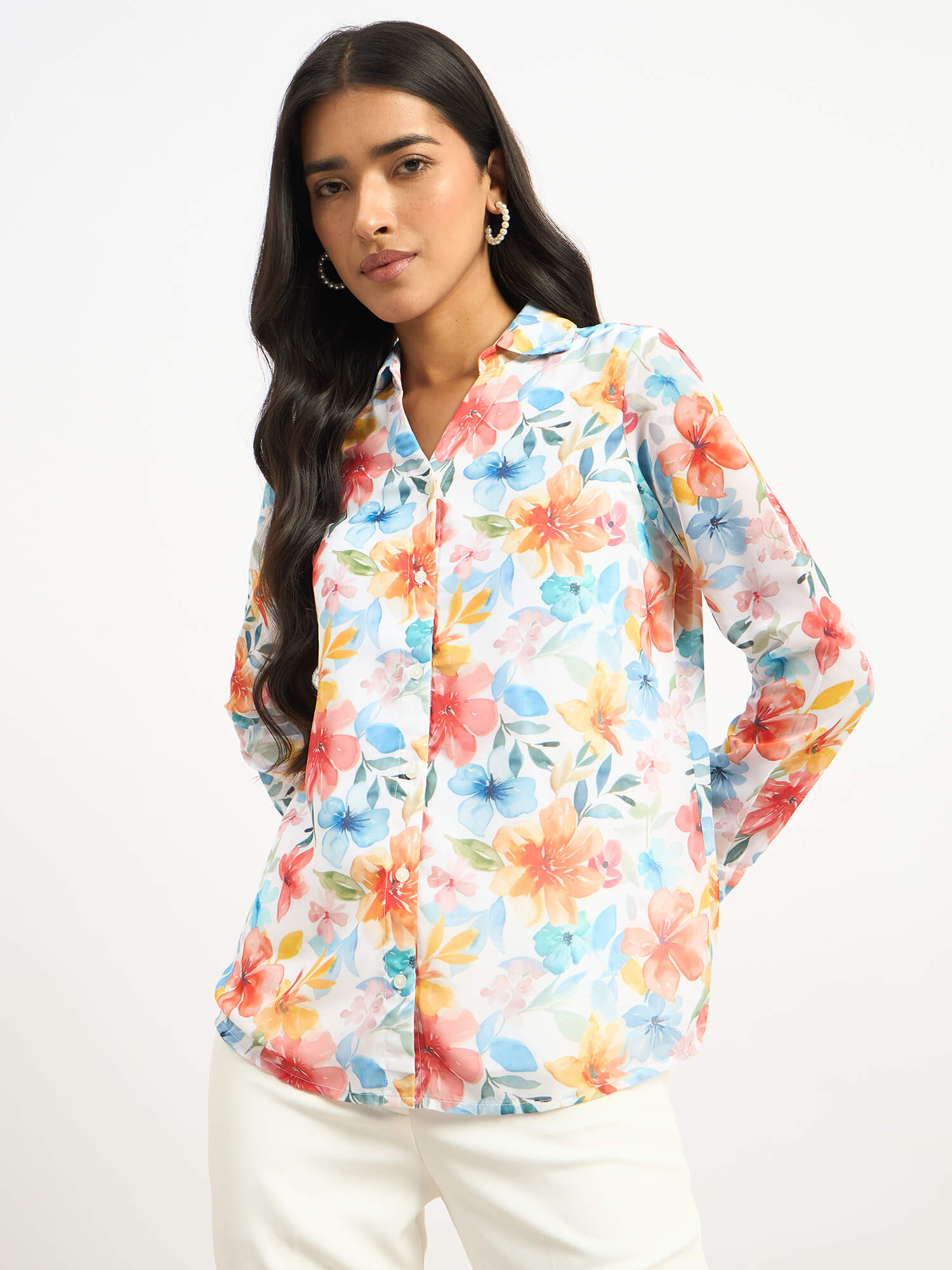 Fauna V-neck Shirt-Multicolor